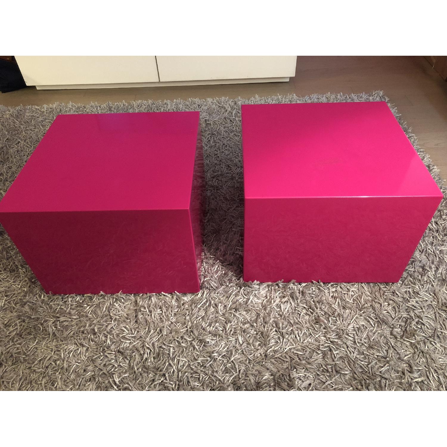 CB2 City Slicker Pink Side Tables - image-2