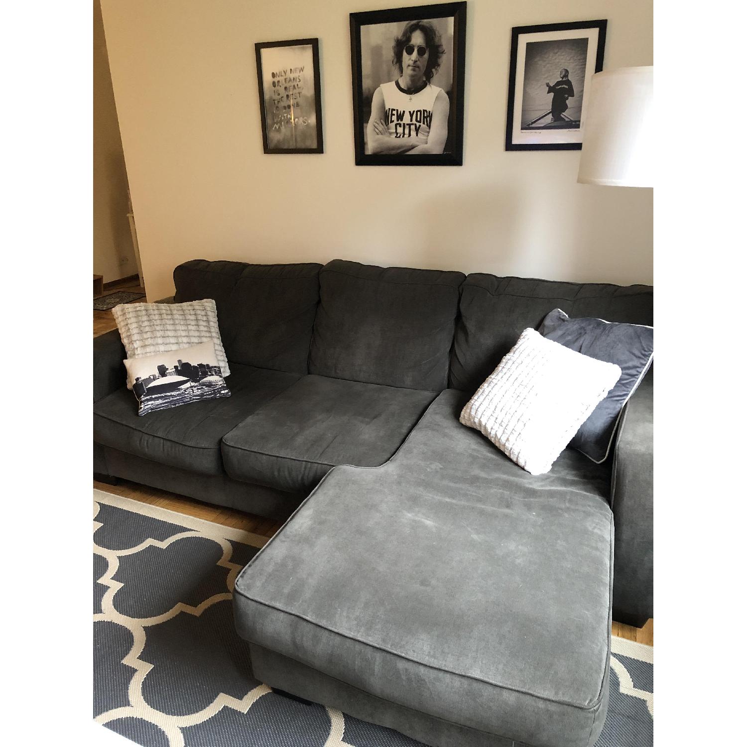 Raymour & Flanigan Artemis Sectional Sofa w/ Chaise - AptDeco