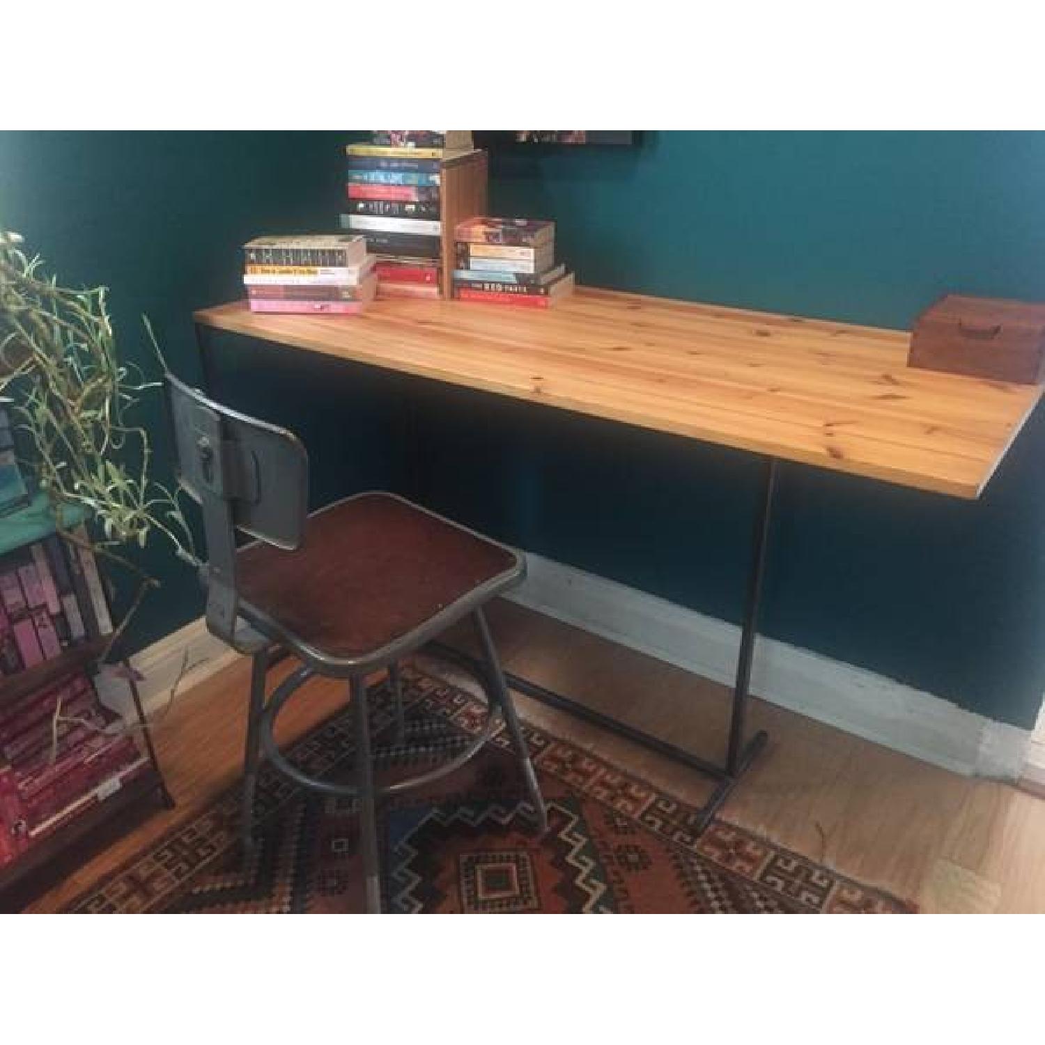 Organic Modernism Reclaimed Wood Desk & Drafting Chair - image-1