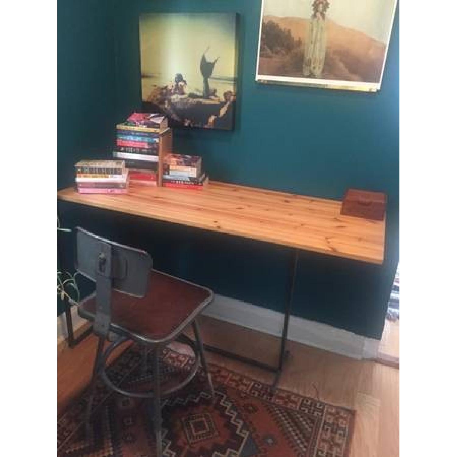 Organic Modernism Reclaimed Wood Desk & Drafting Chair - image-2