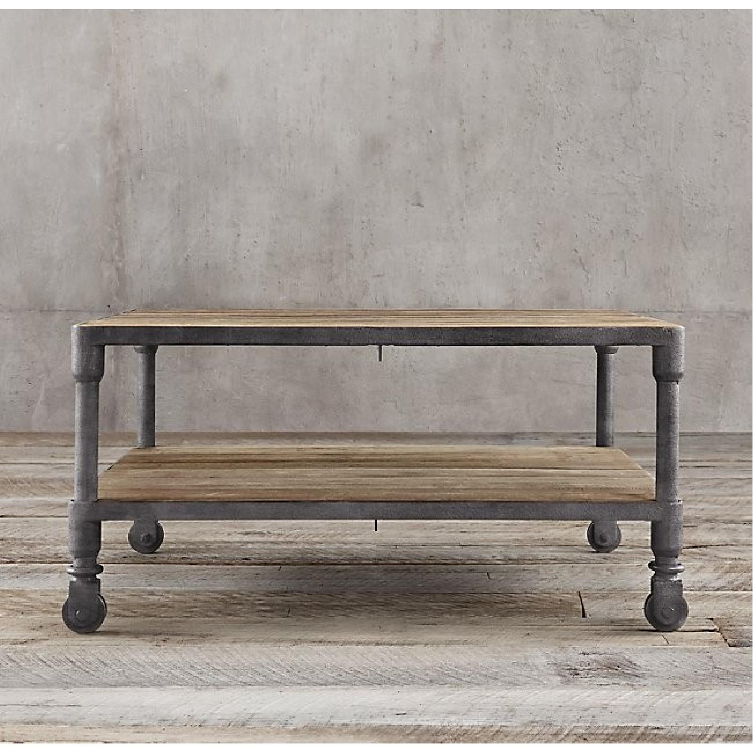 Restoration Hardware Dutch Industrial Square Coffee Table AptDeco