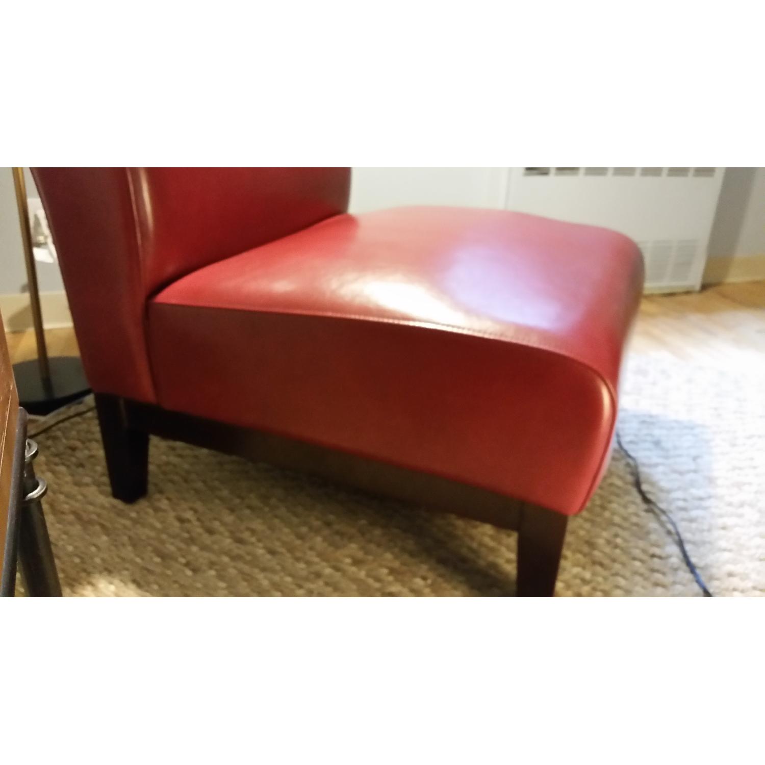 Cole Red Leather Chairs - Pair - image-1