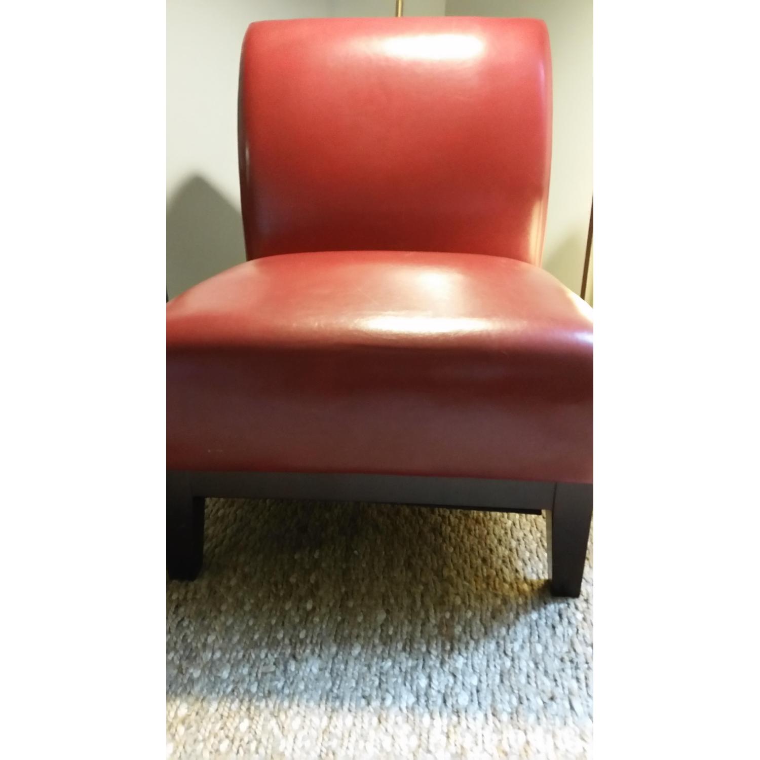 Cole Red Leather Chairs - Pair - image-2