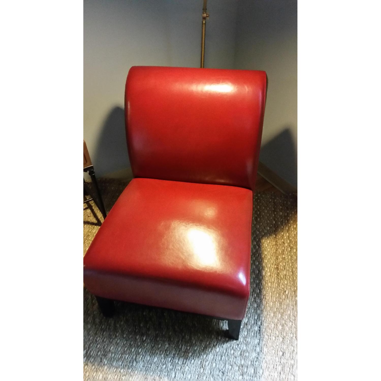 Cole Red Leather Chairs - Pair - image-3