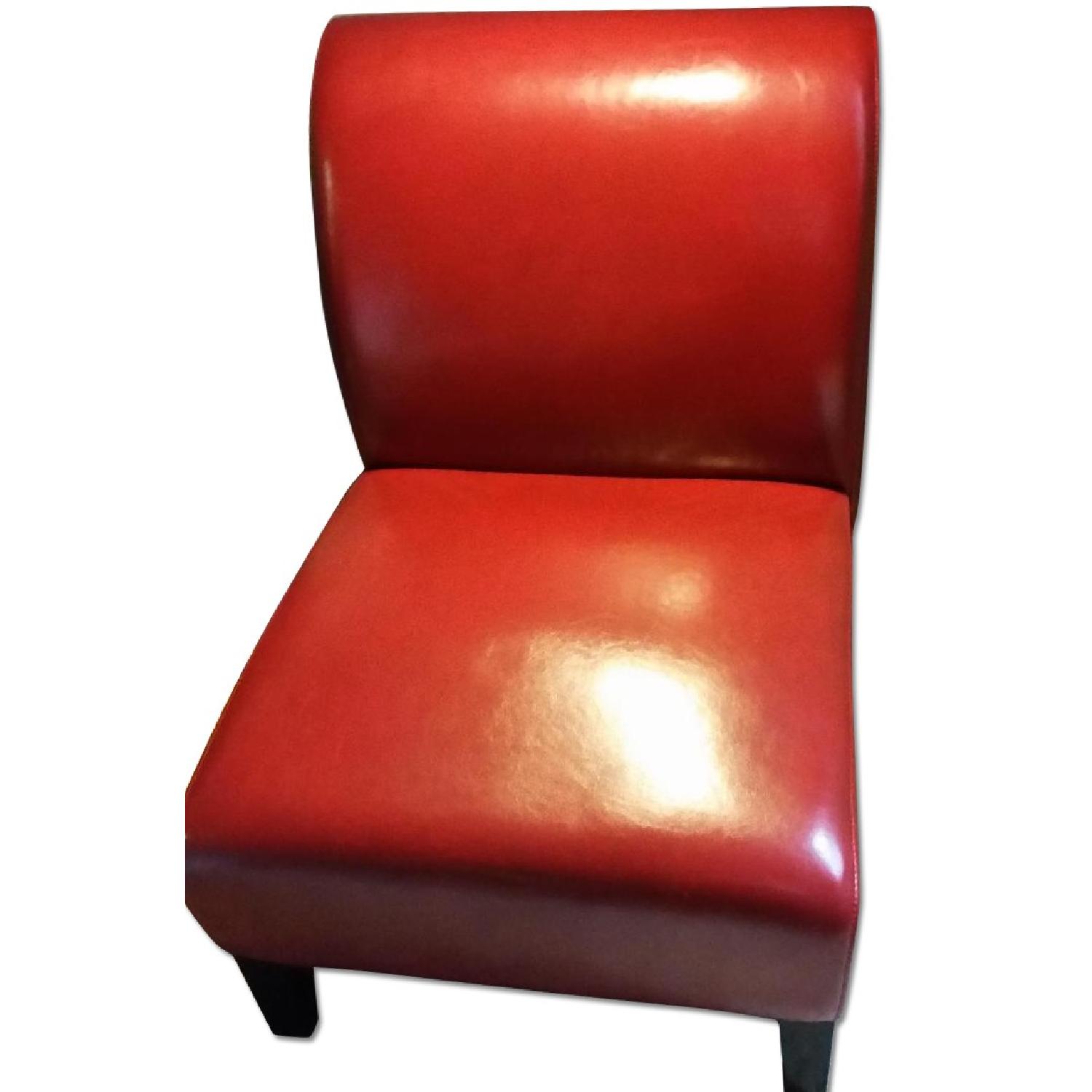 Cole Red Leather Chairs - Pair - image-0
