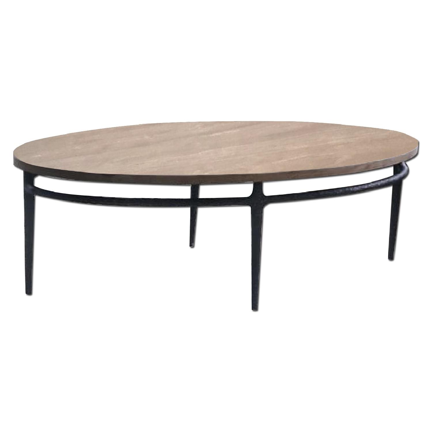 West Elm Cast Base Coffee Table - image-0