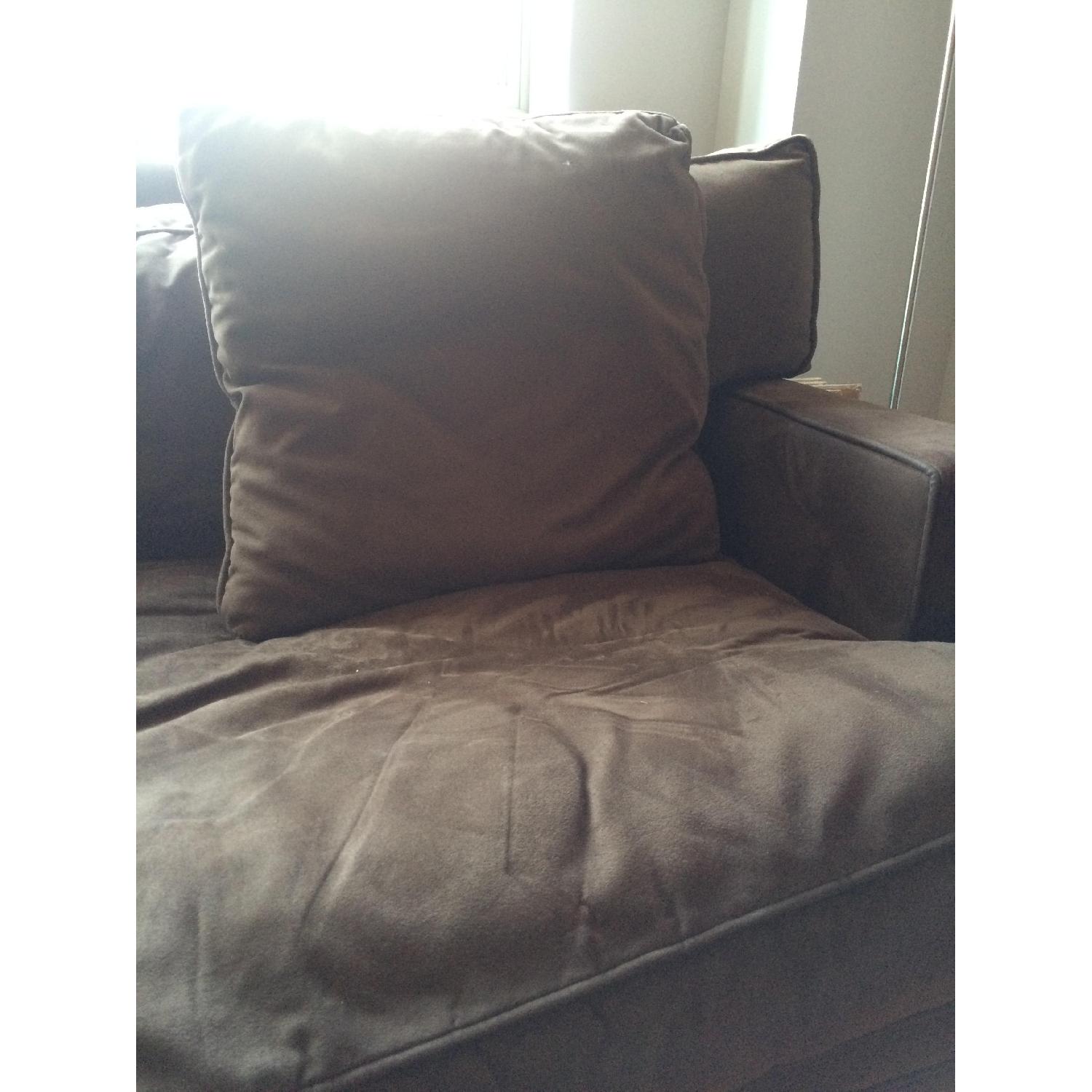 Crate & Barrel Suede Sofa - image-1