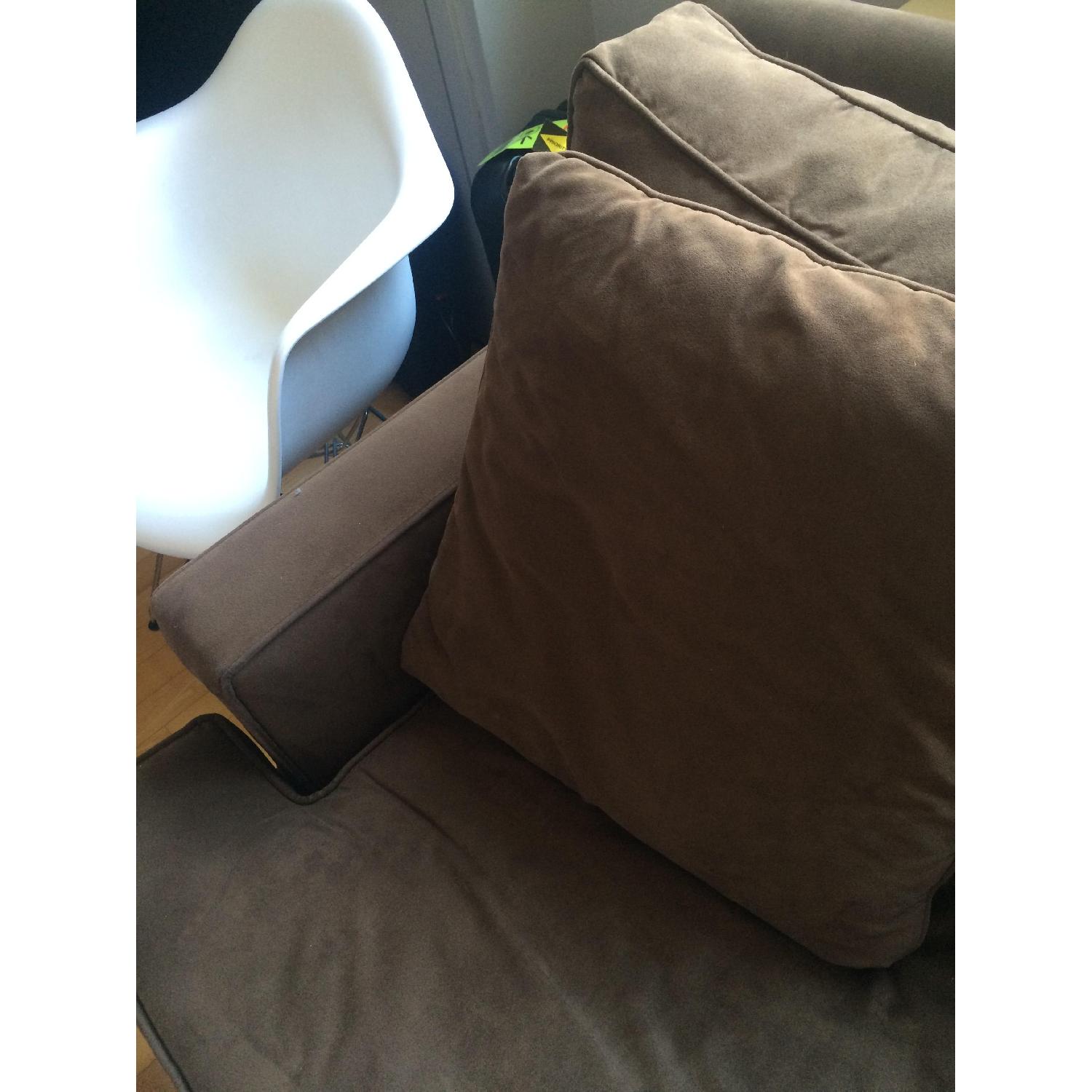Crate & Barrel Suede Sofa - image-2