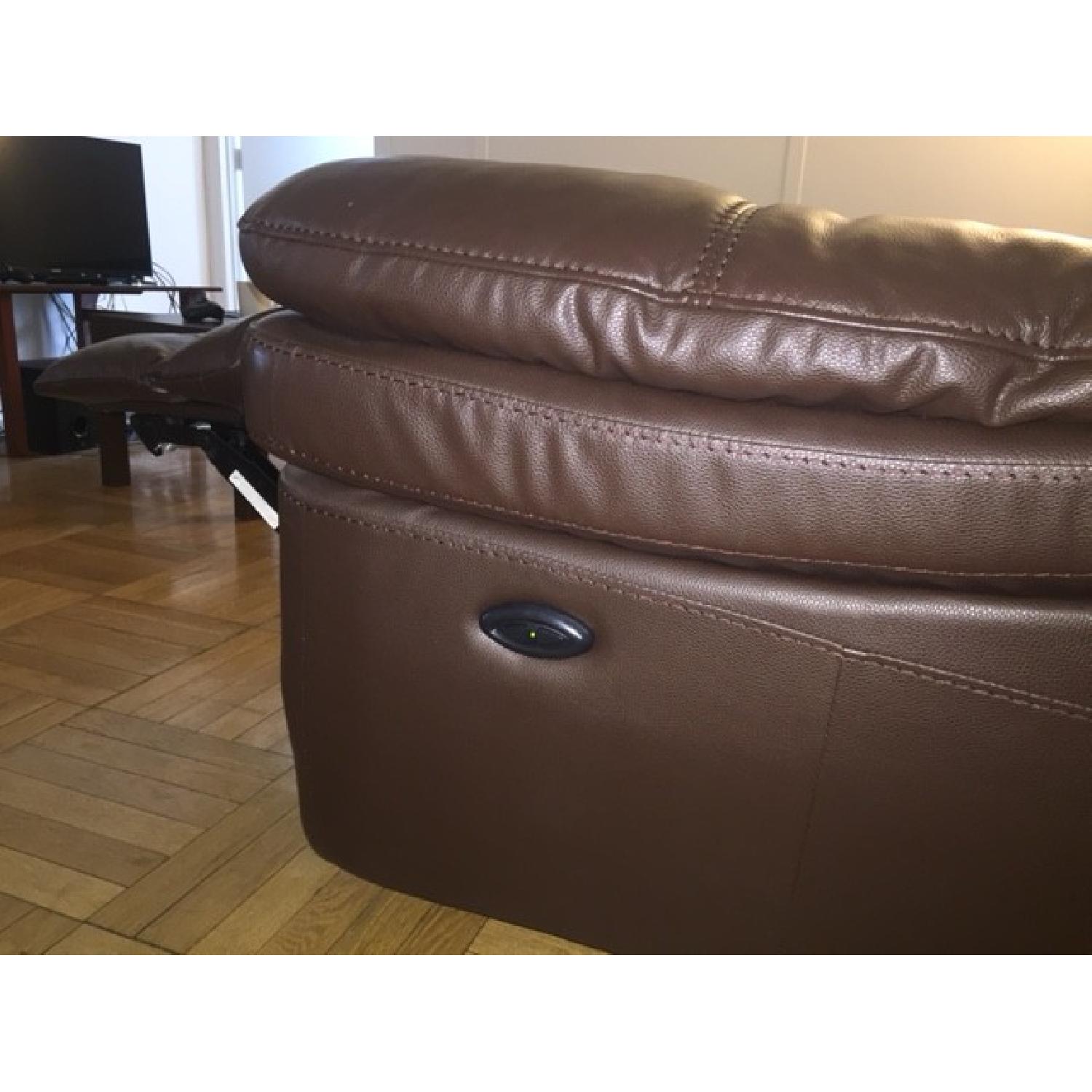 Bob's Leather Power Reclining Sofa - image-3