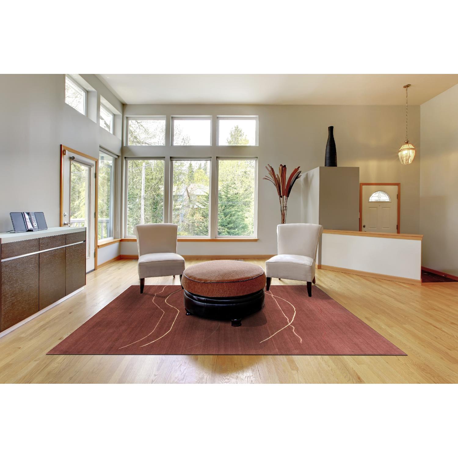 Modern Contemporary Hand Knotted Wool Rug - image-3