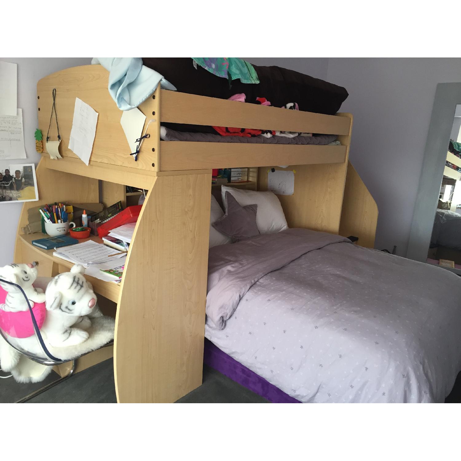 Berg Furniture Twin Over Full Bunk Bed w/ Desk - image-4