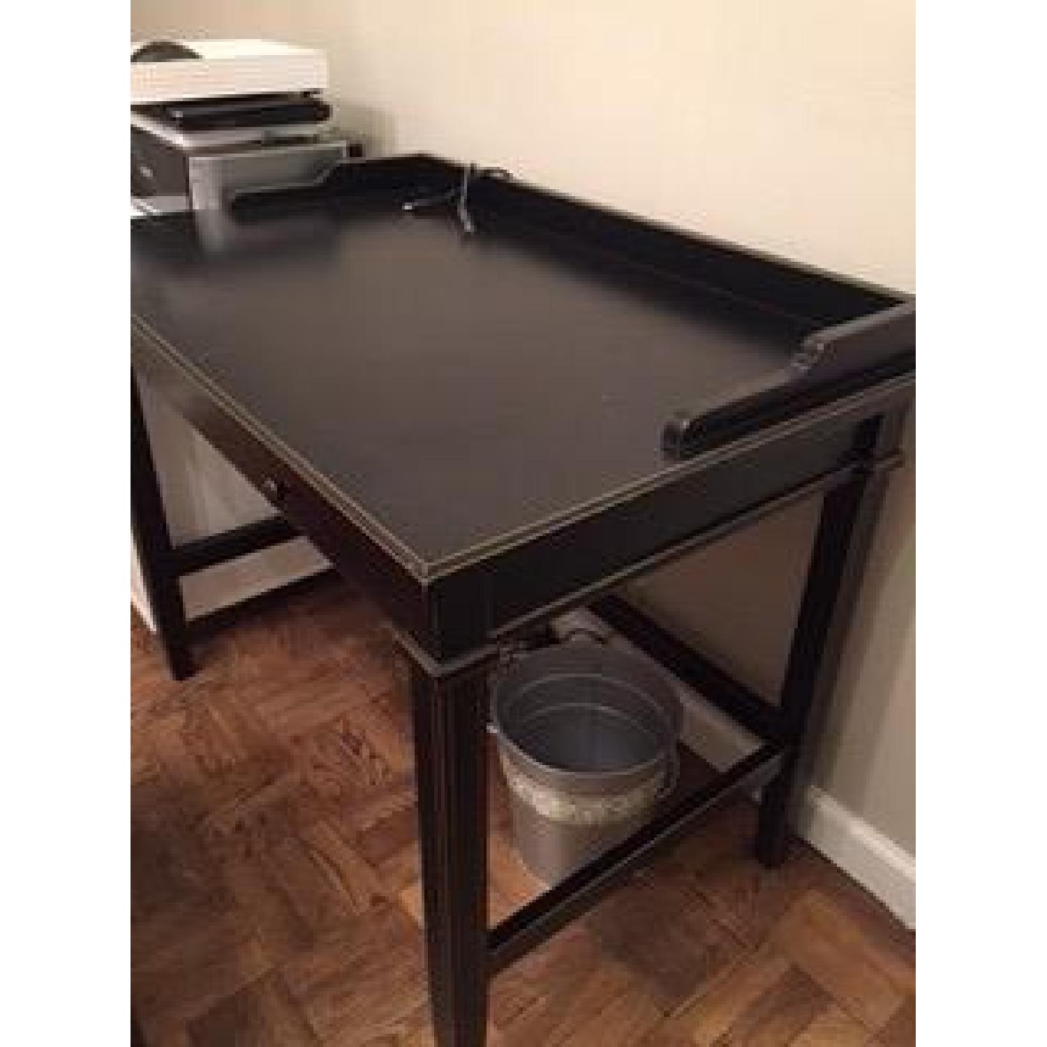 Crate & Barrel Black Wood Desk - image-2