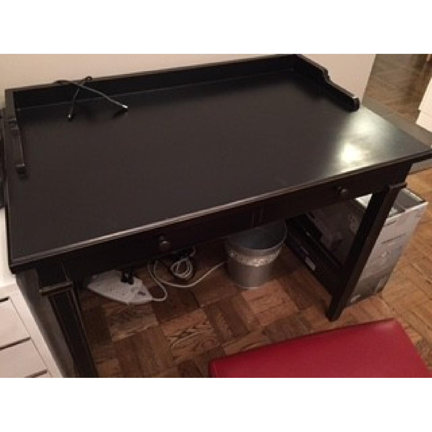 Crate & Barrel Black Wood Desk - image-3