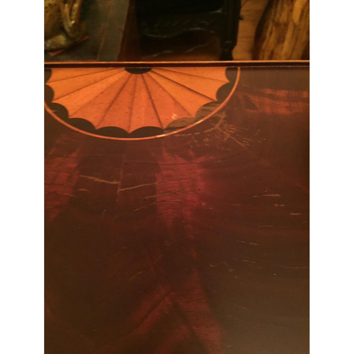 Wood Veneer Inlaid Demi-Lune Console - image-7