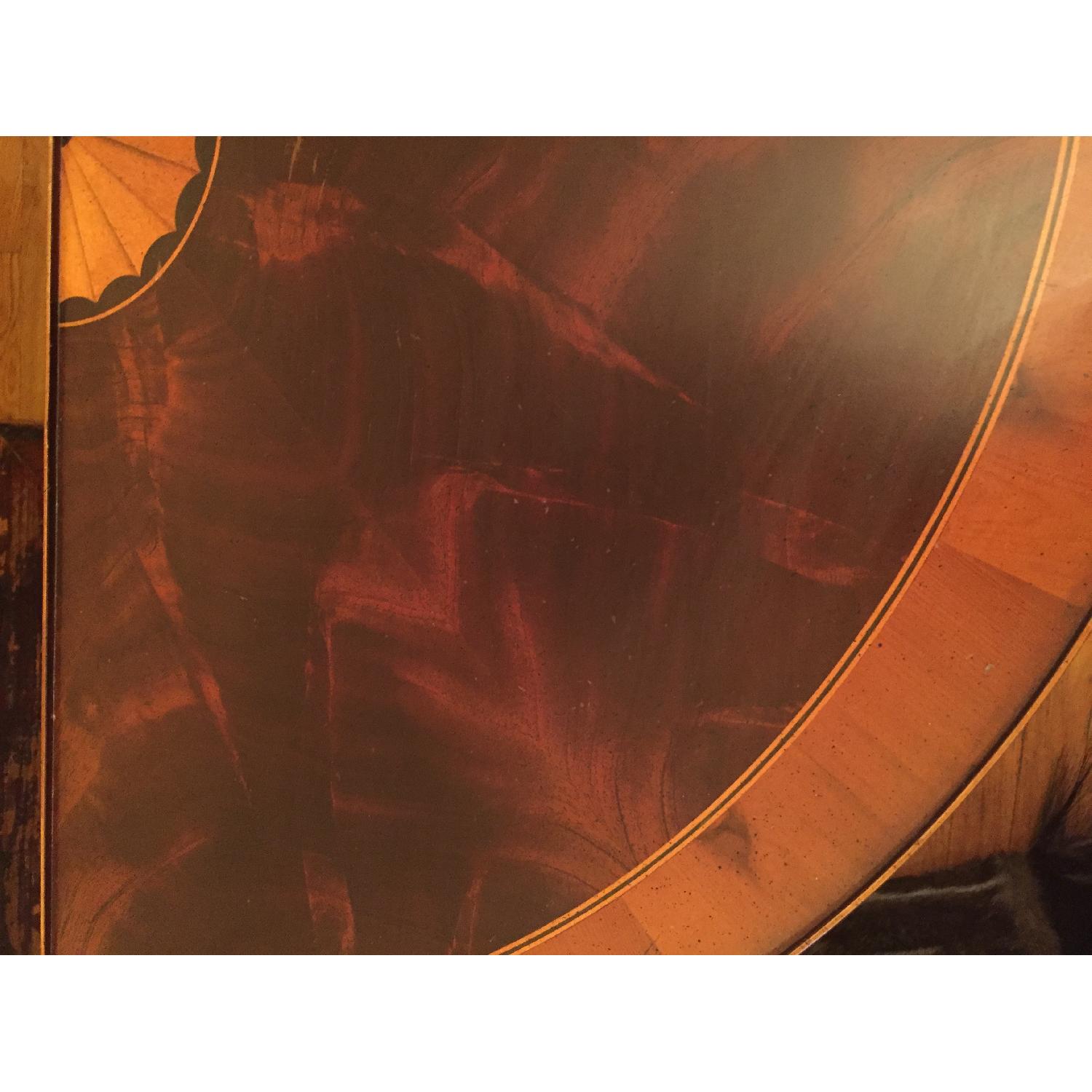 Wood Veneer Inlaid Demi-Lune Console - image-8