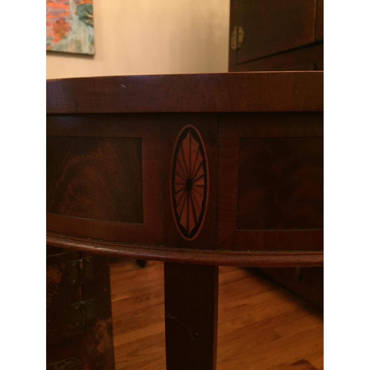 Wood Veneer Inlaid Demi-Lune Console - image-9