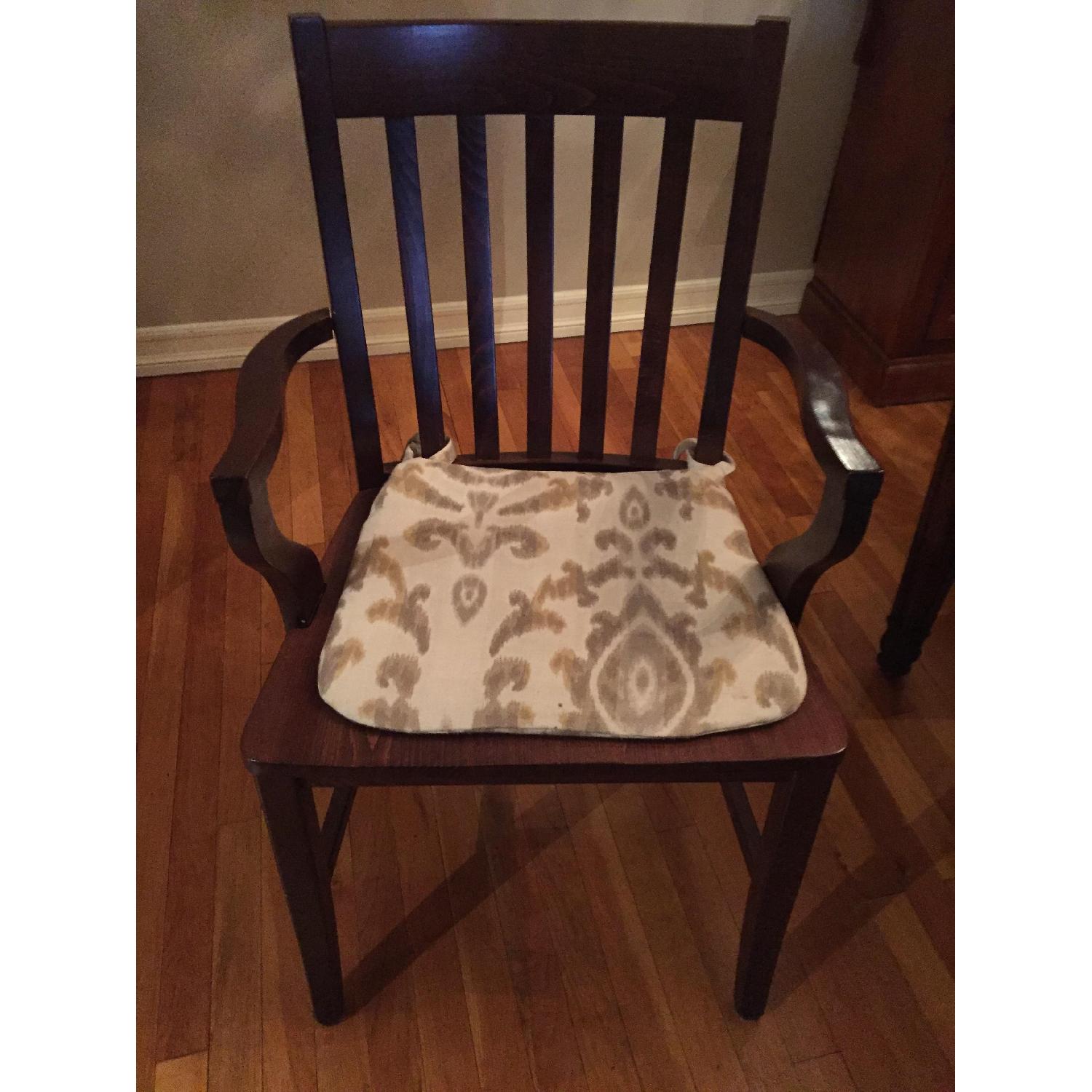 Pottern Barn Wood & Fabric Dining Chairs - image-1