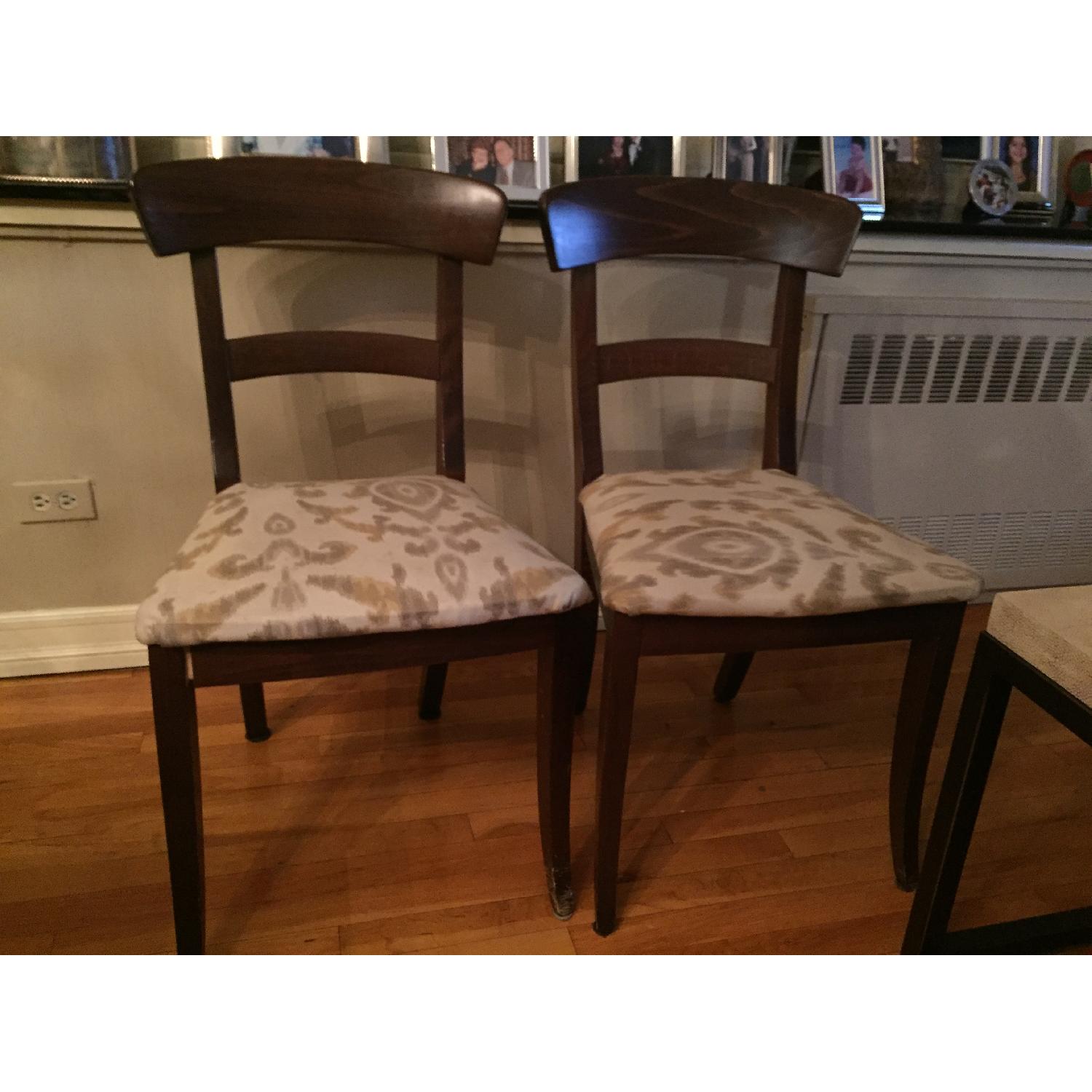 Pottern Barn Wood & Fabric Dining Chairs - image-3