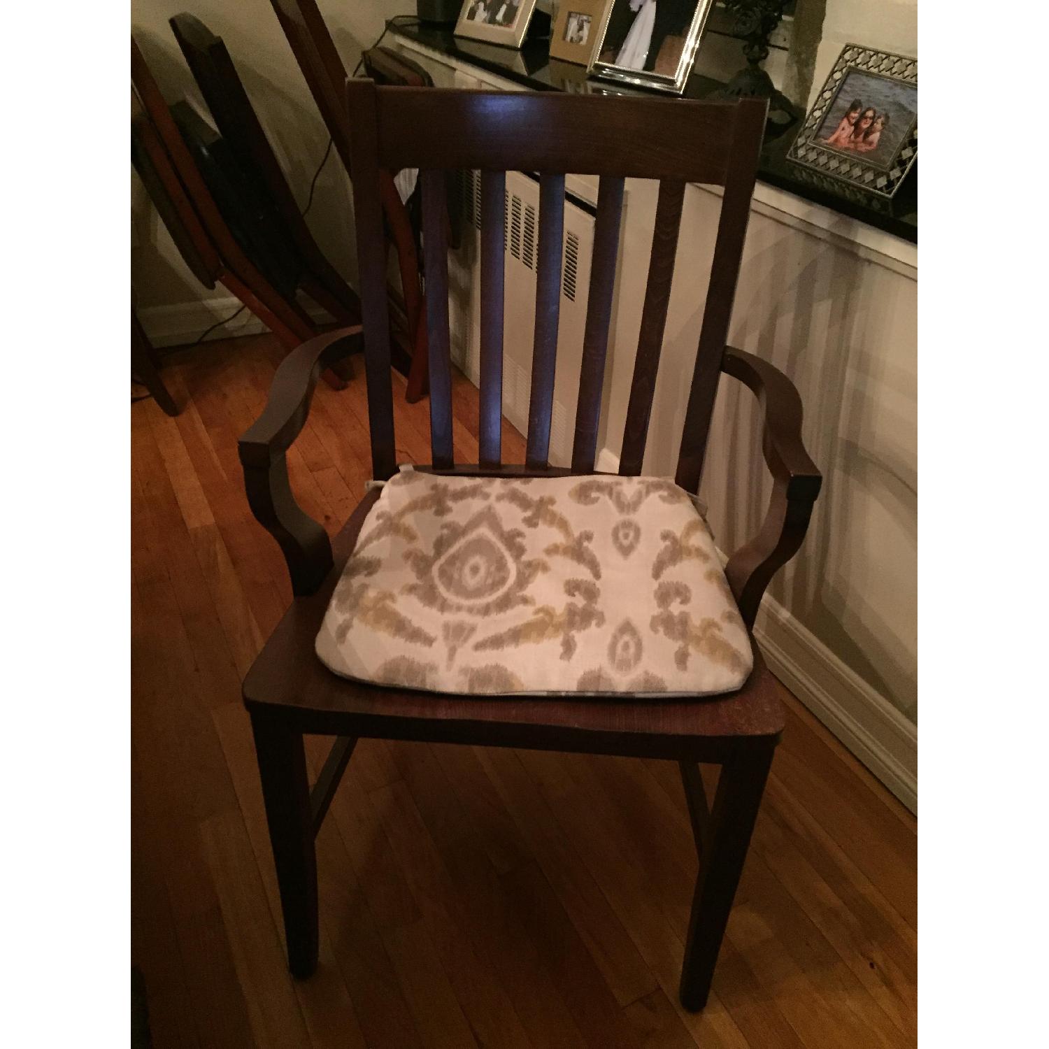 Pottern Barn Wood & Fabric Dining Chairs - image-4