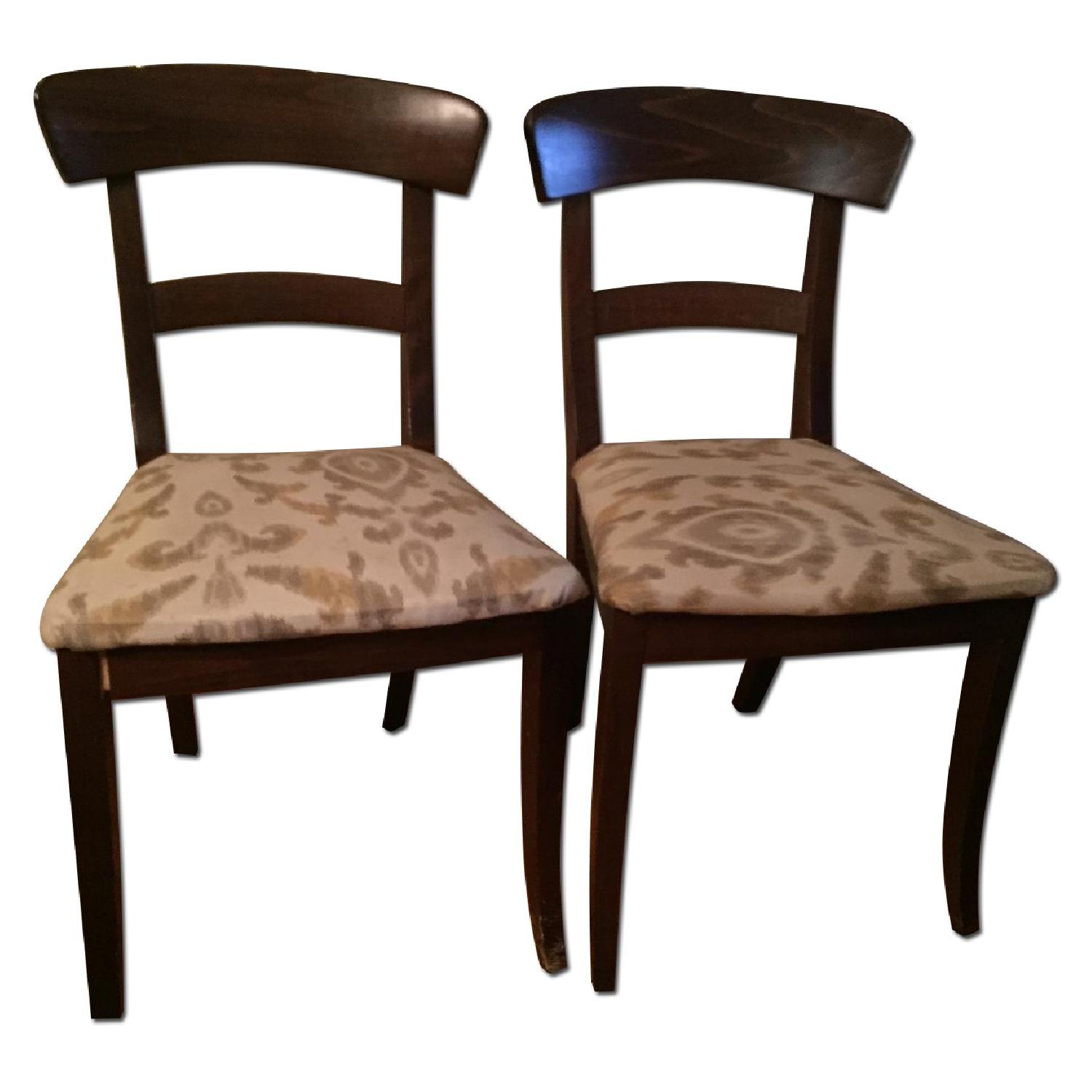 Pottern Barn Wood & Fabric Dining Chairs - image-8