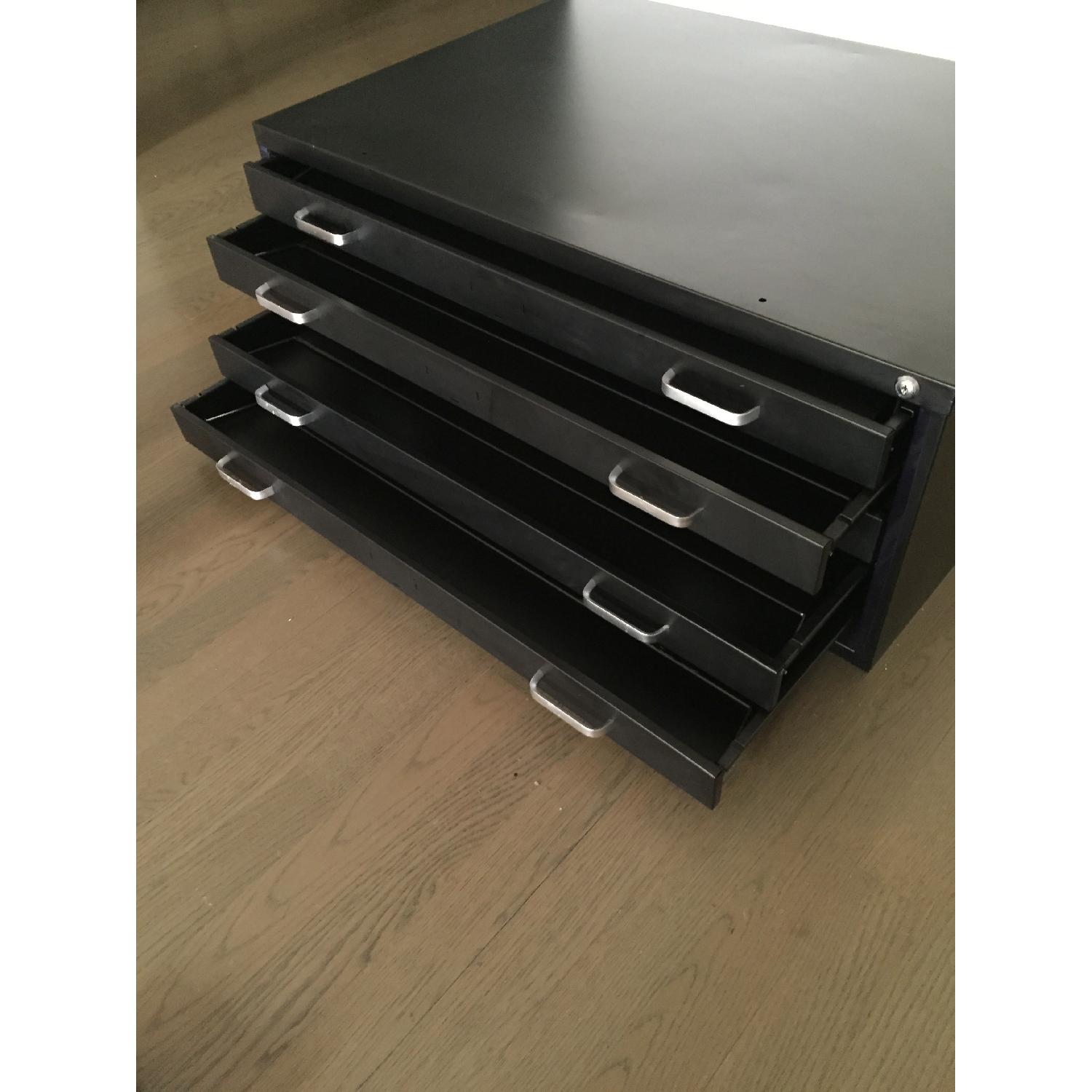 Black 5 Drawer Flat File Cabinet - image-5