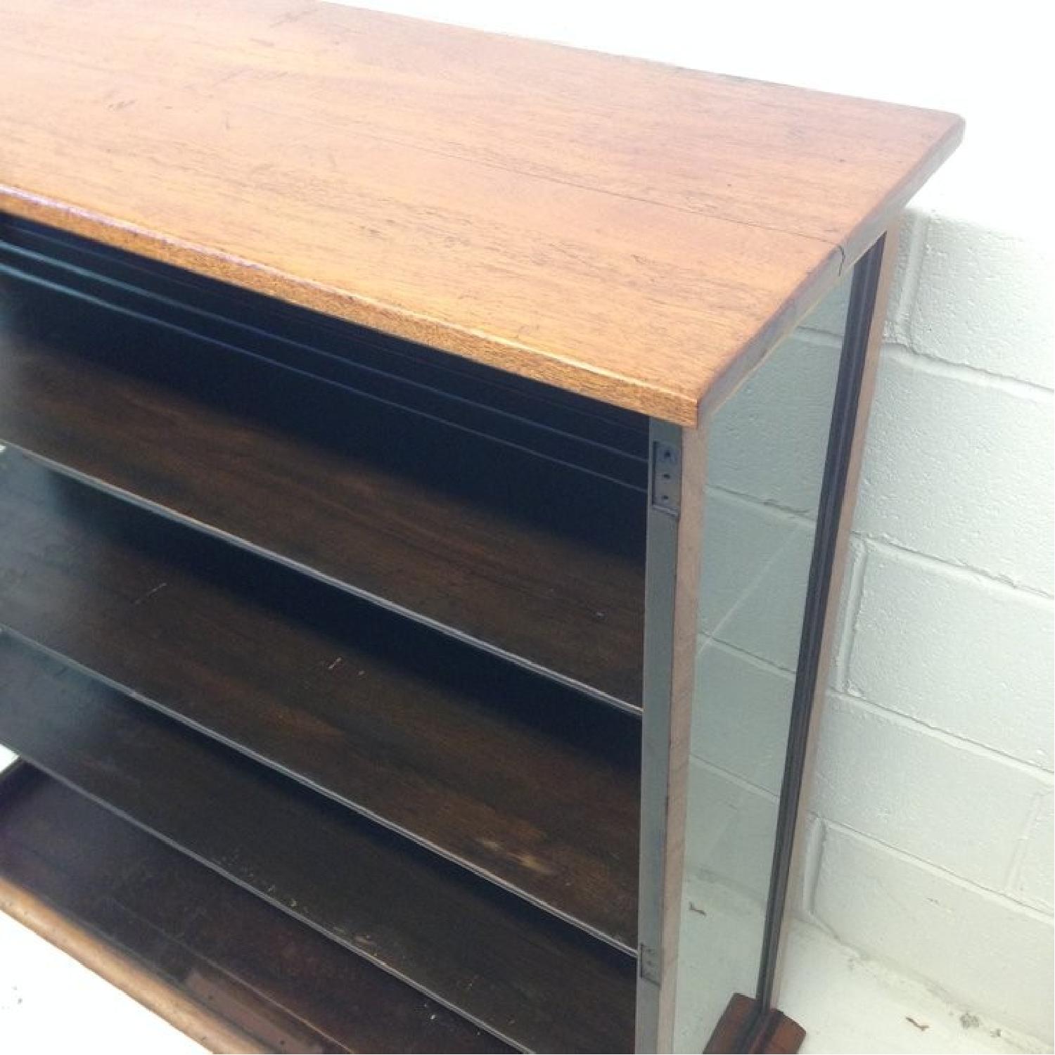 Antique Mahogany Wavy Glass Display Case - image-1