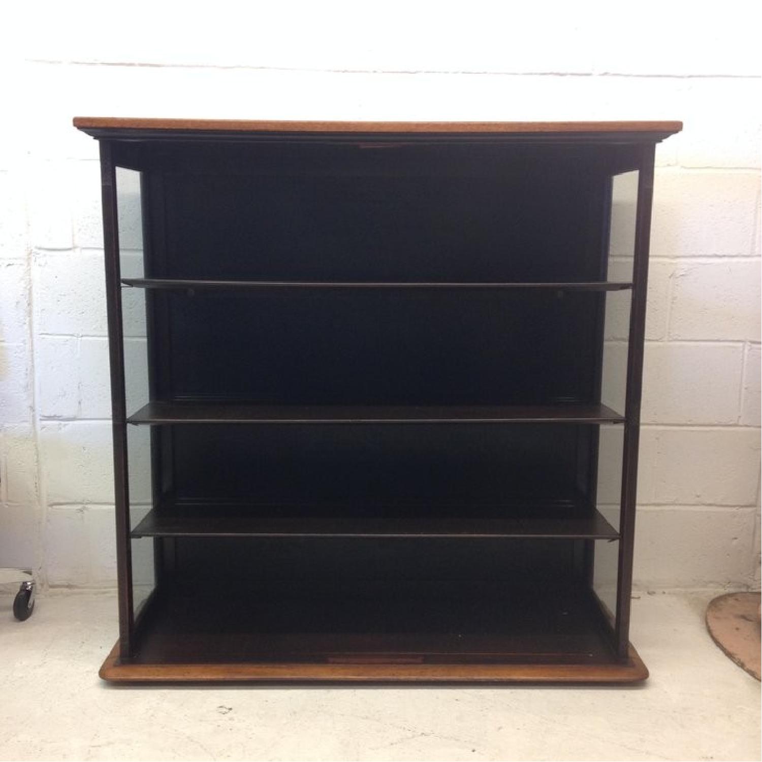 Antique Mahogany Wavy Glass Display Case - image-2