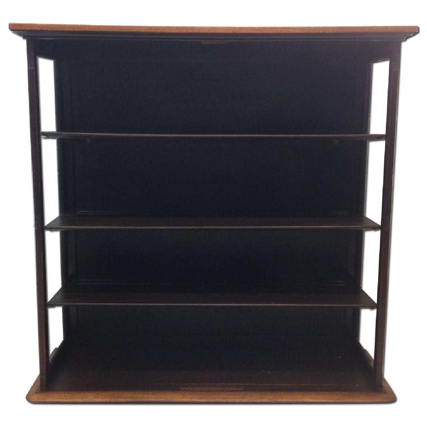 Antique Mahogany Wavy Glass Display Case - image-0