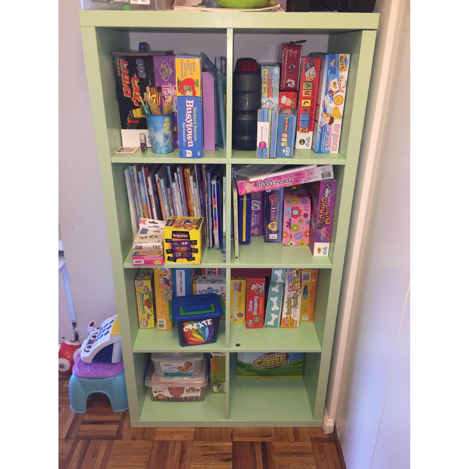 Ikea Box Shelving Unit in Mint Color AptDeco