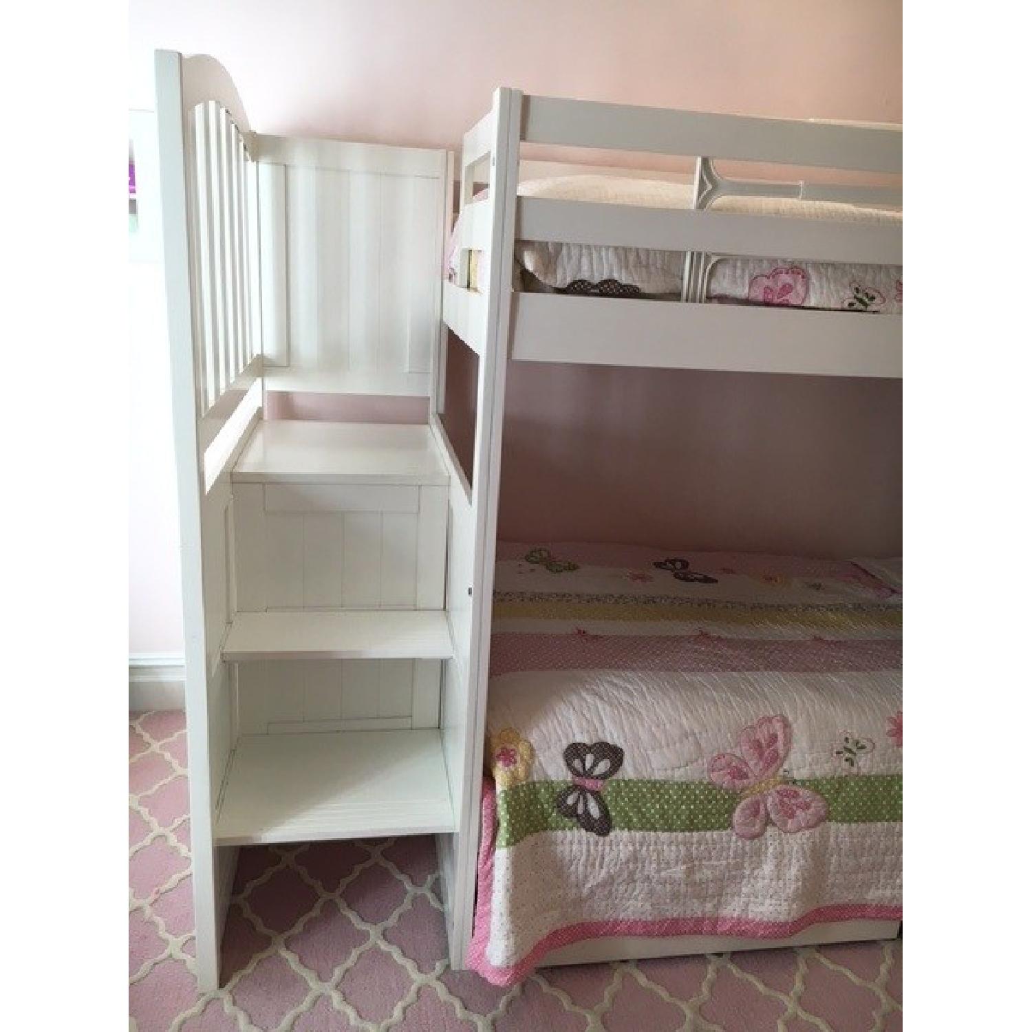 Donco Kids Arch Mission Stairway Bunk Bed in White - image-4