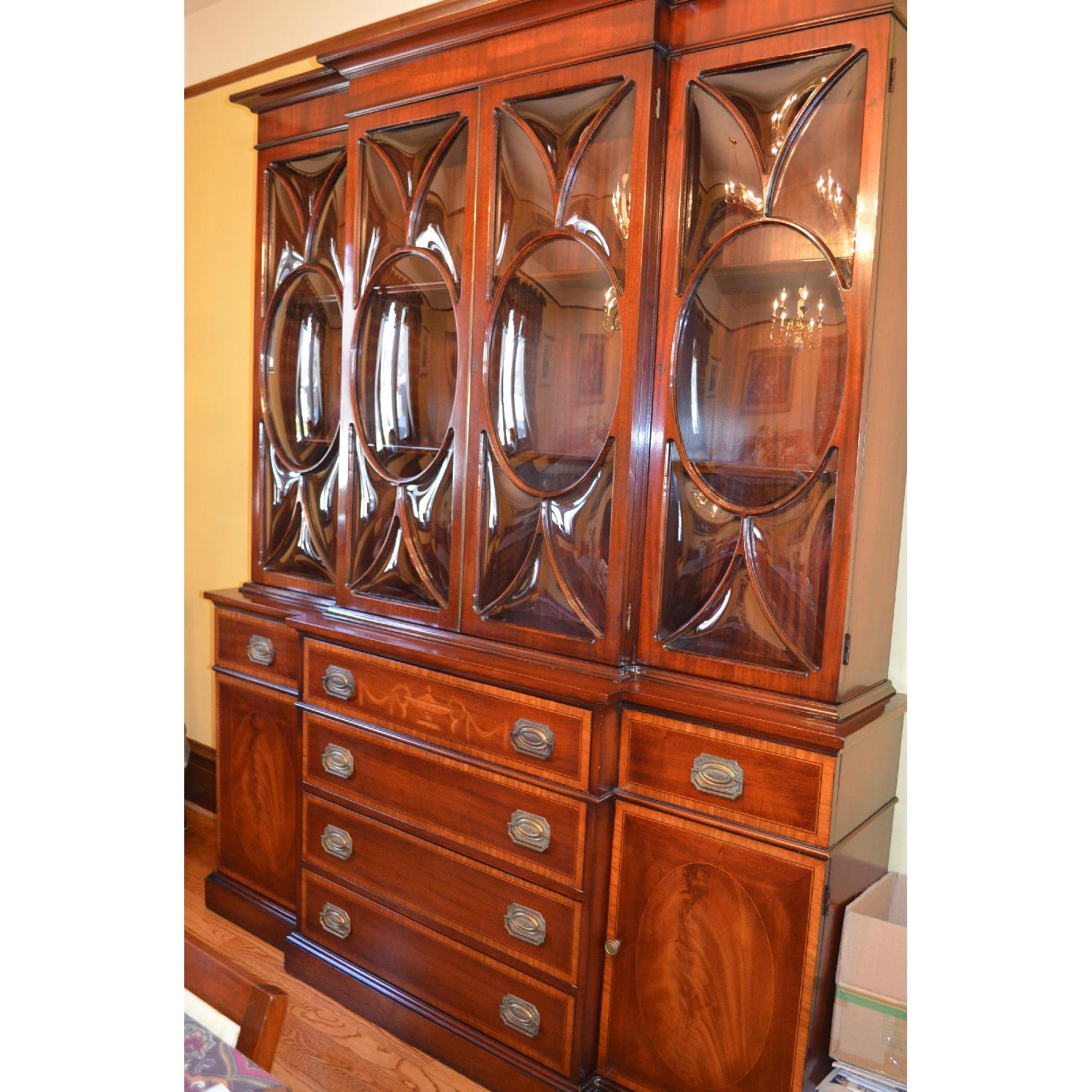 Mahogany Credenza/Breakfront w/ Desk - image-1
