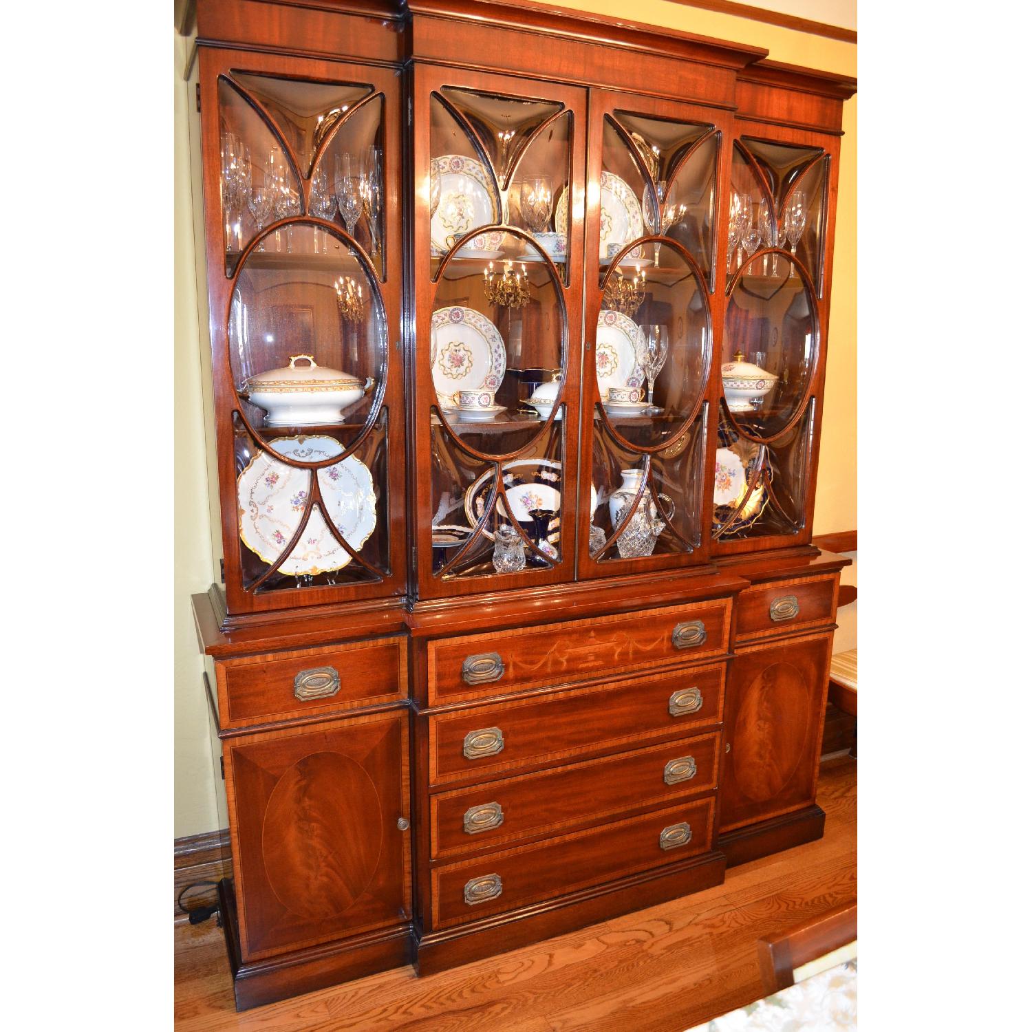 Mahogany Credenza/Breakfront w/ Desk - image-2