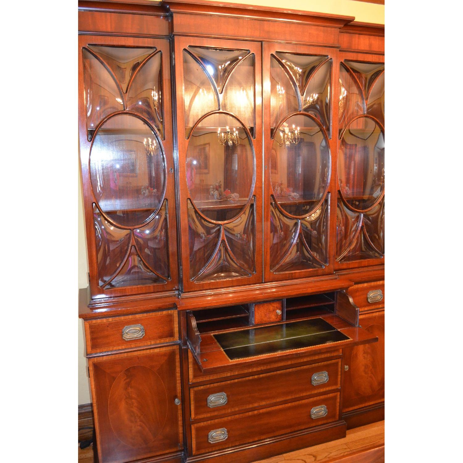 Mahogany Credenza/Breakfront w/ Desk - image-3