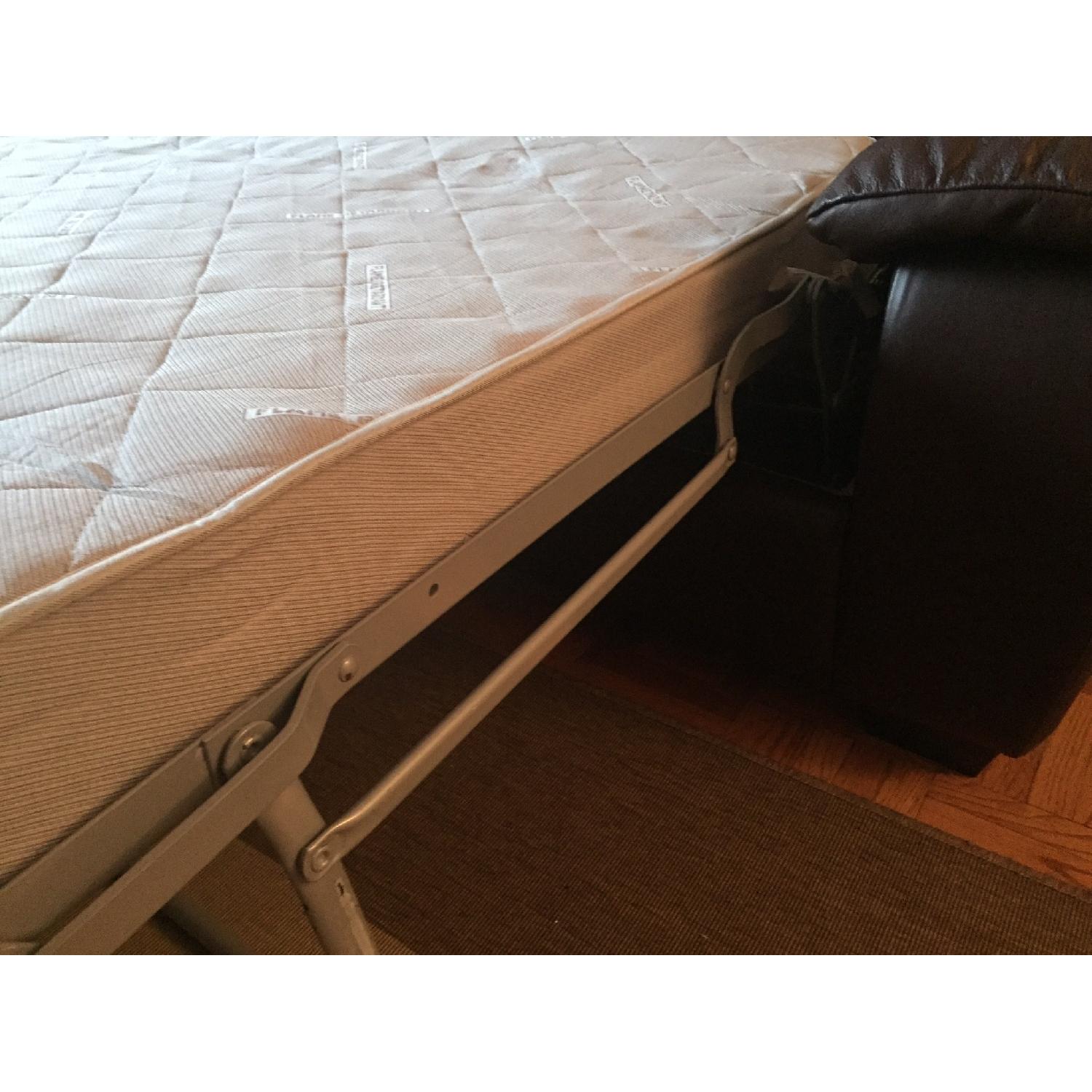 Macy's Brown Leather Queen Sleeper Sofa - image-5