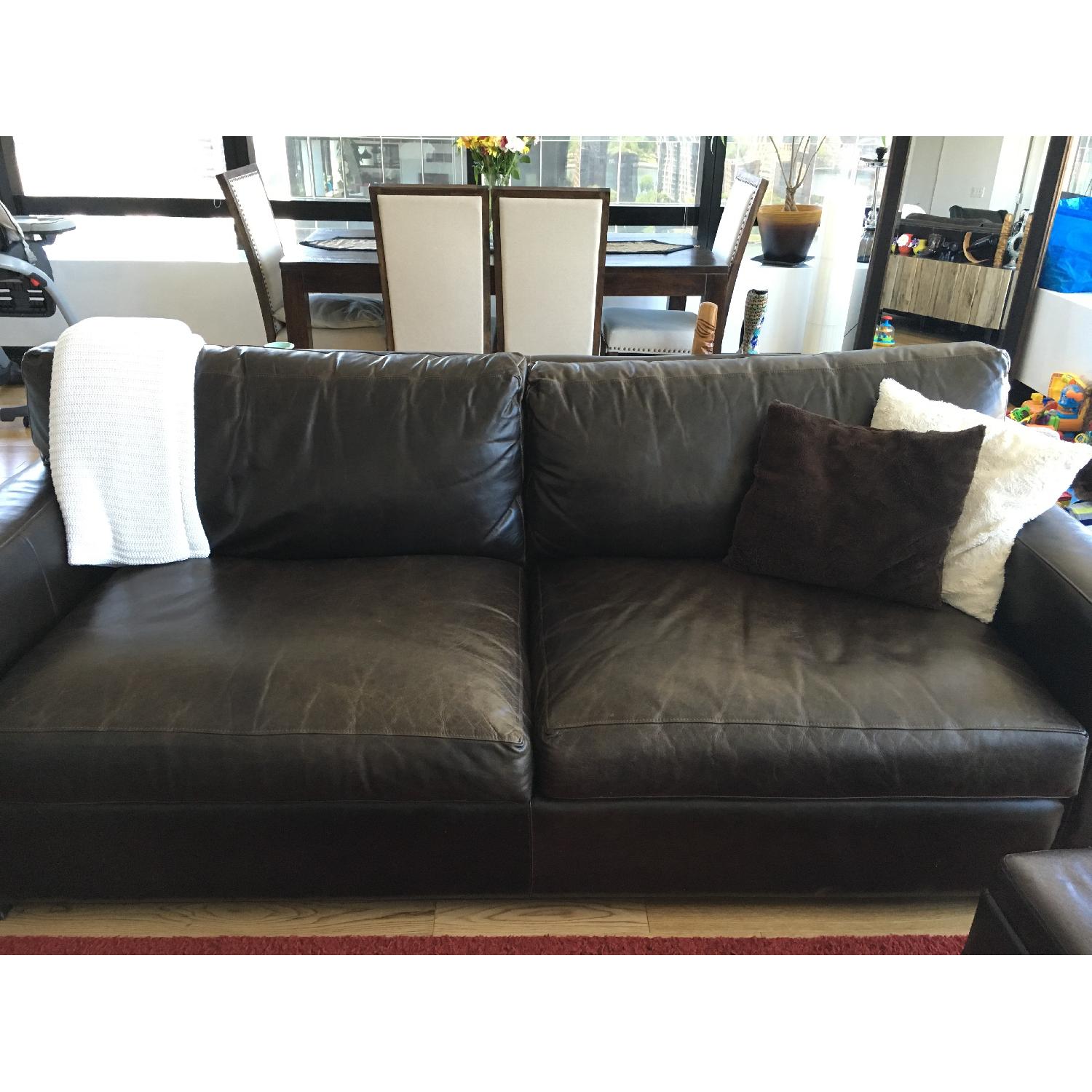 Crate & Barrel Axis Leather Sofa - image-1