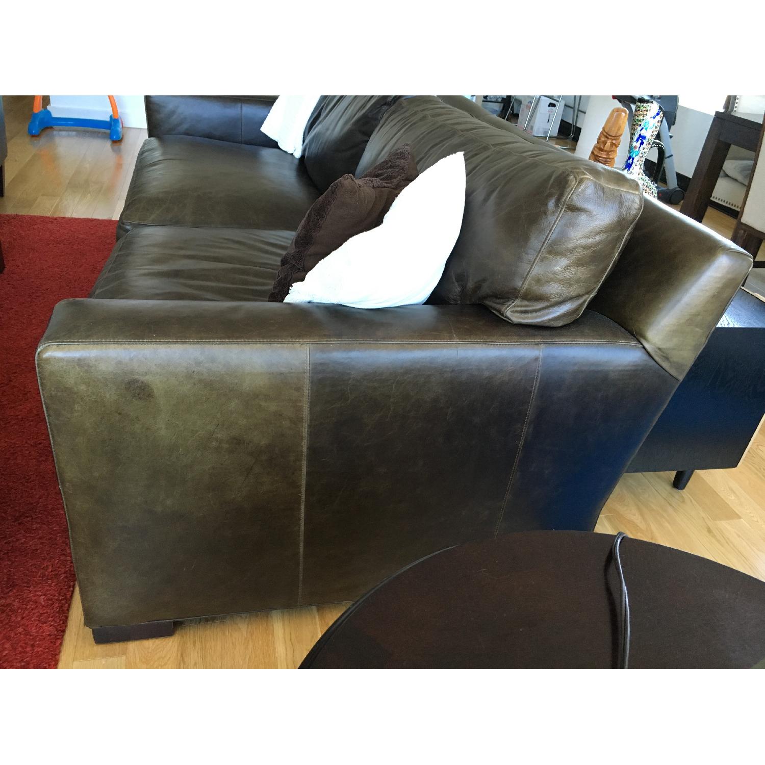 Crate & Barrel Axis Leather Sofa - image-3