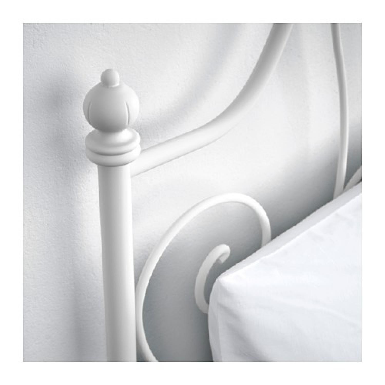 Ikea Leirvik White Metal Queen Bed Frame - image-1