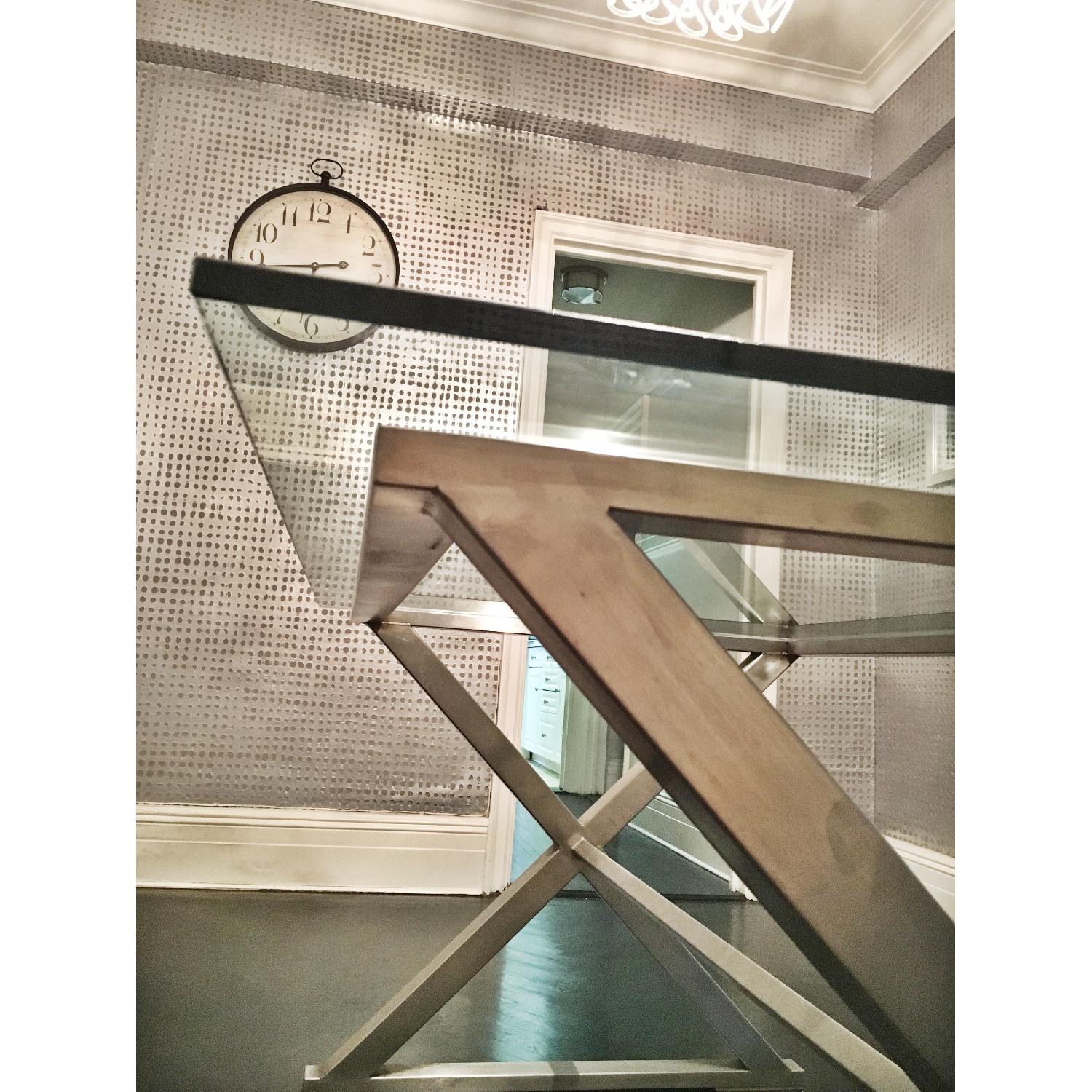 Glass Dining Table w/ Aluminum Base - image-6