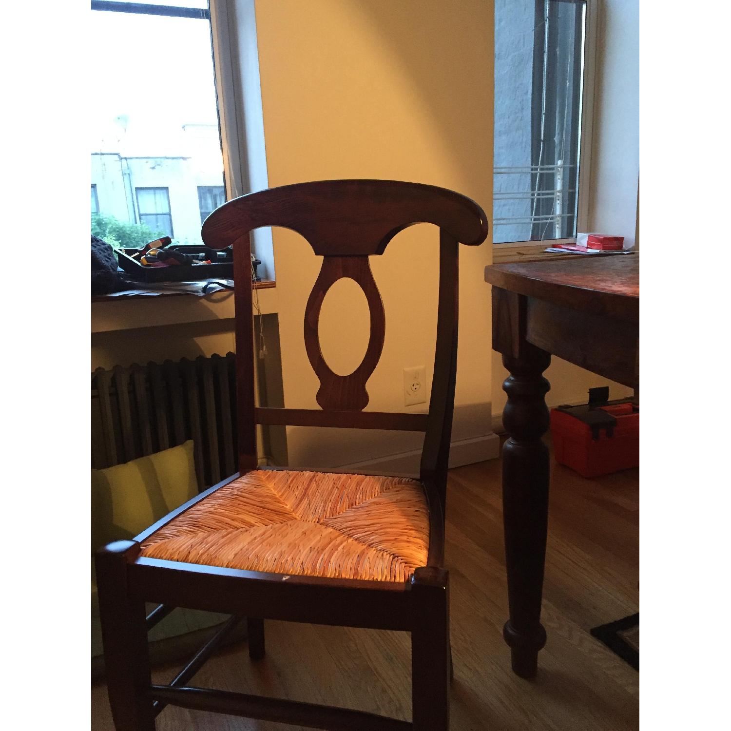 Rosewood Hammered Finish Writing Desk & Pottery Barn Chair - image-2