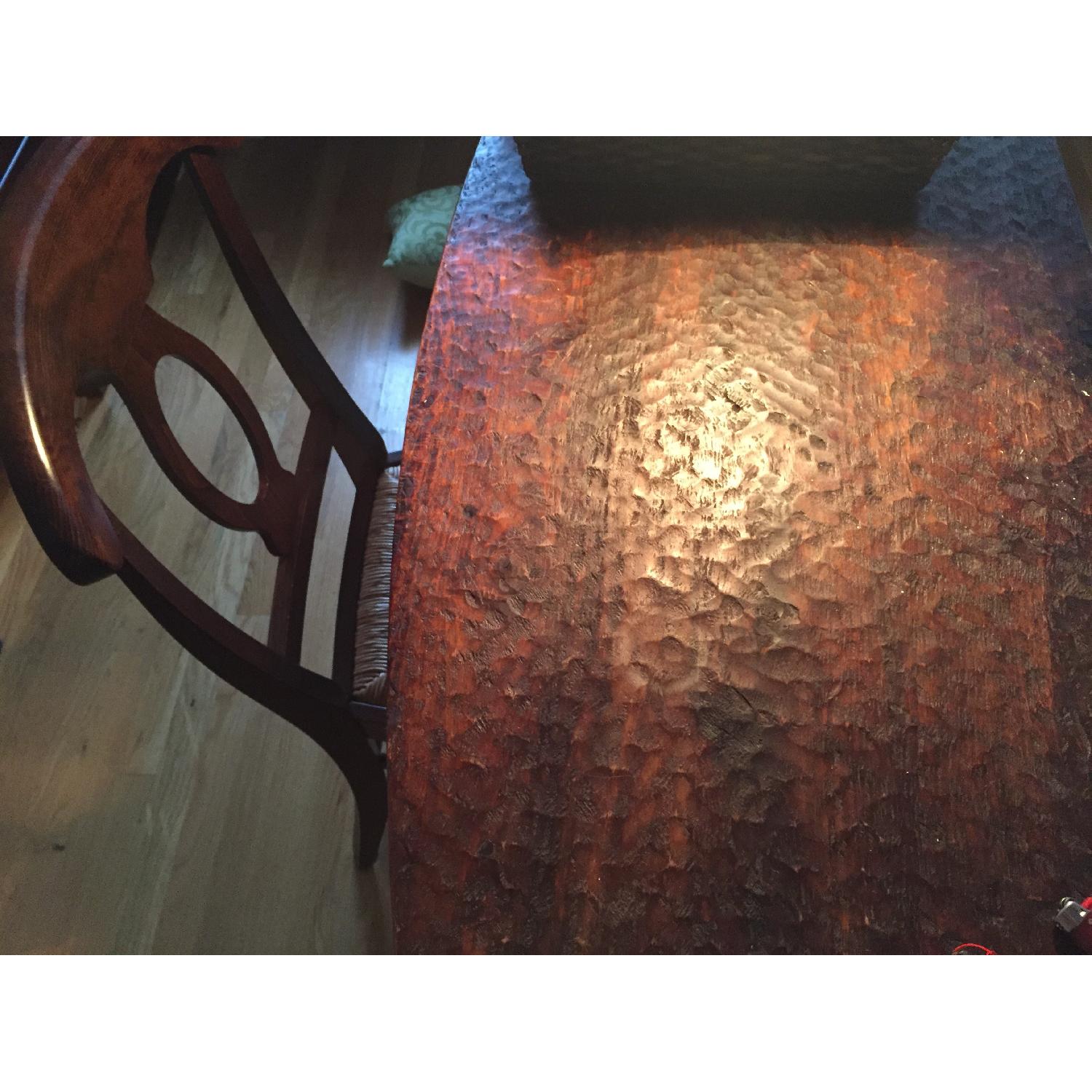 Rosewood Hammered Finish Writing Desk & Pottery Barn Chair - image-3