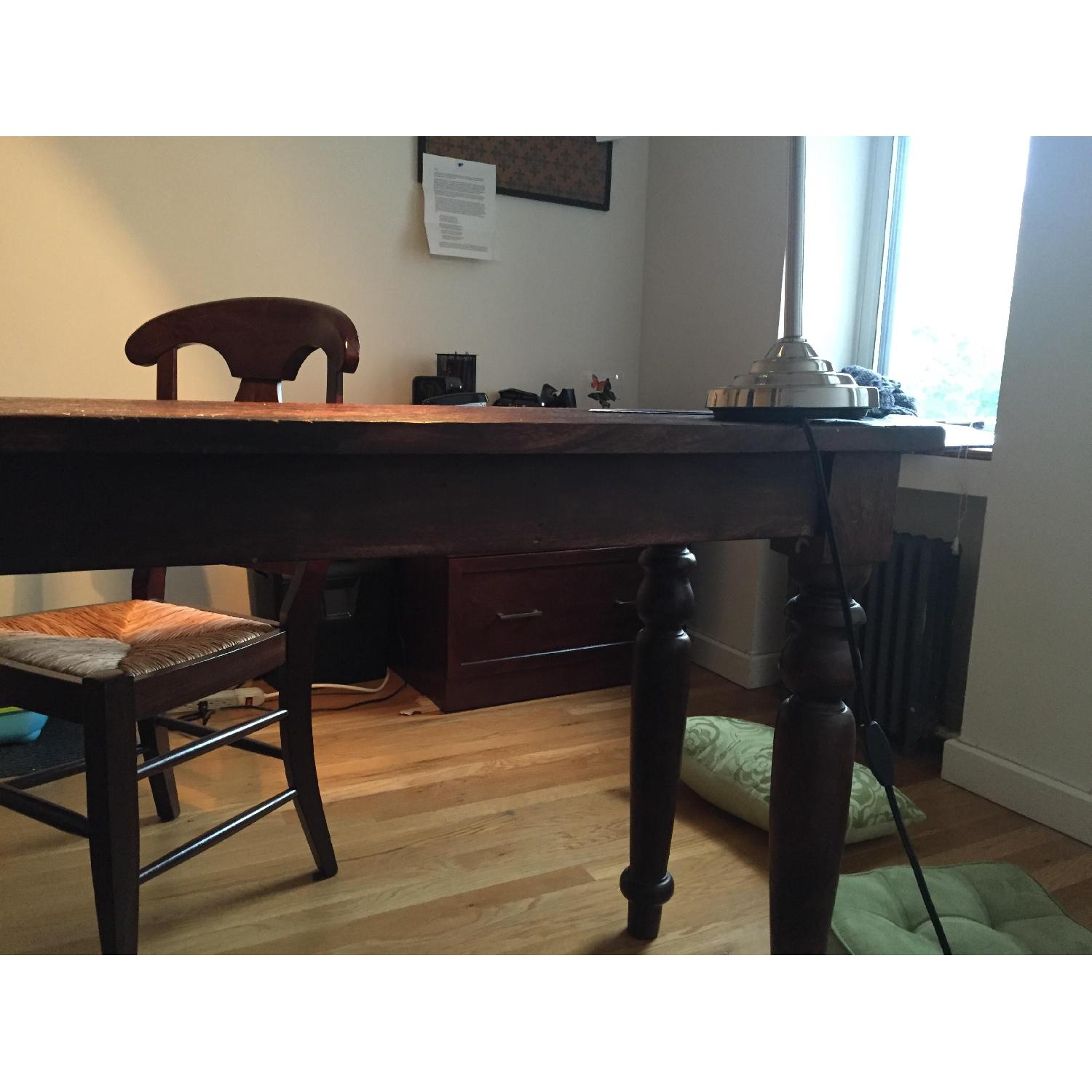Rosewood Hammered Finish Writing Desk & Pottery Barn Chair - image-4