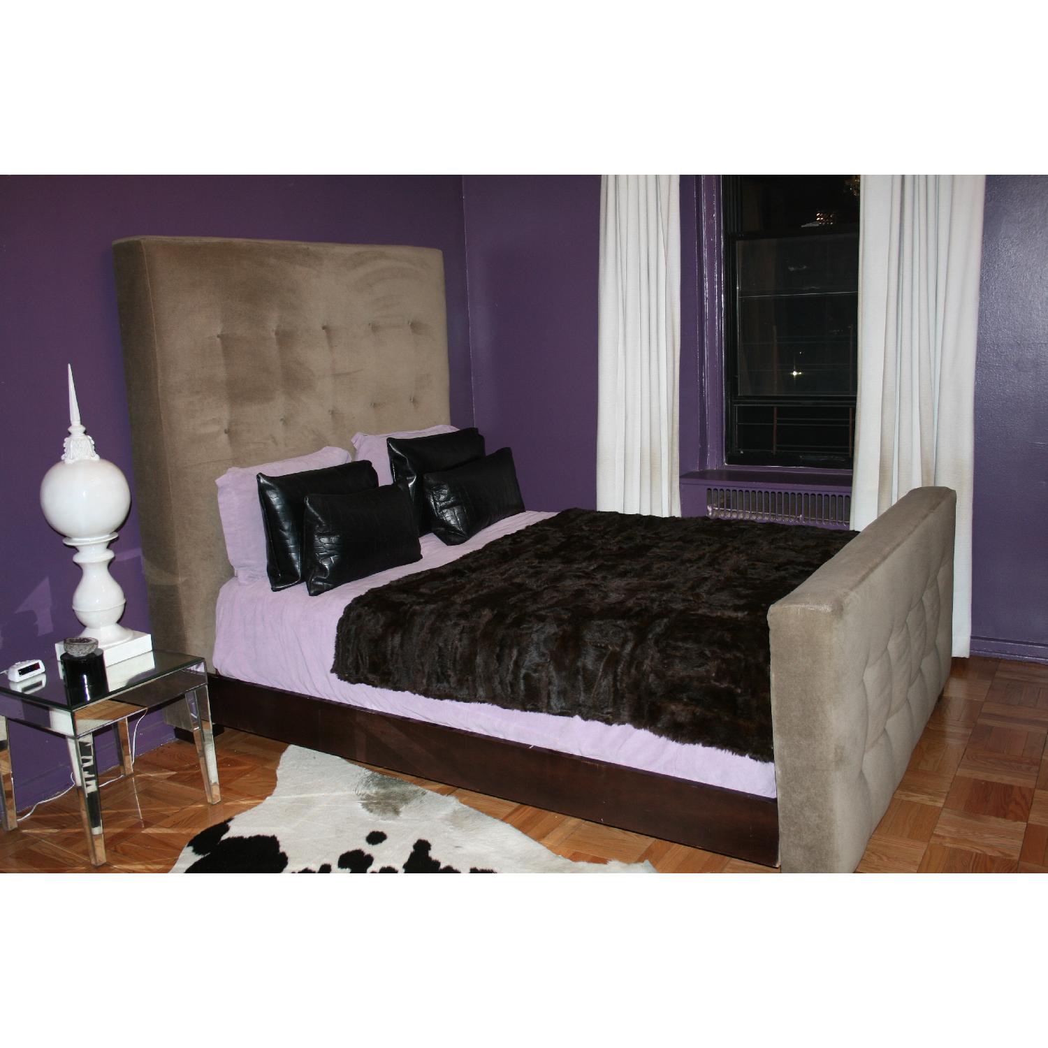 Velour Queen Size Bed - image-2