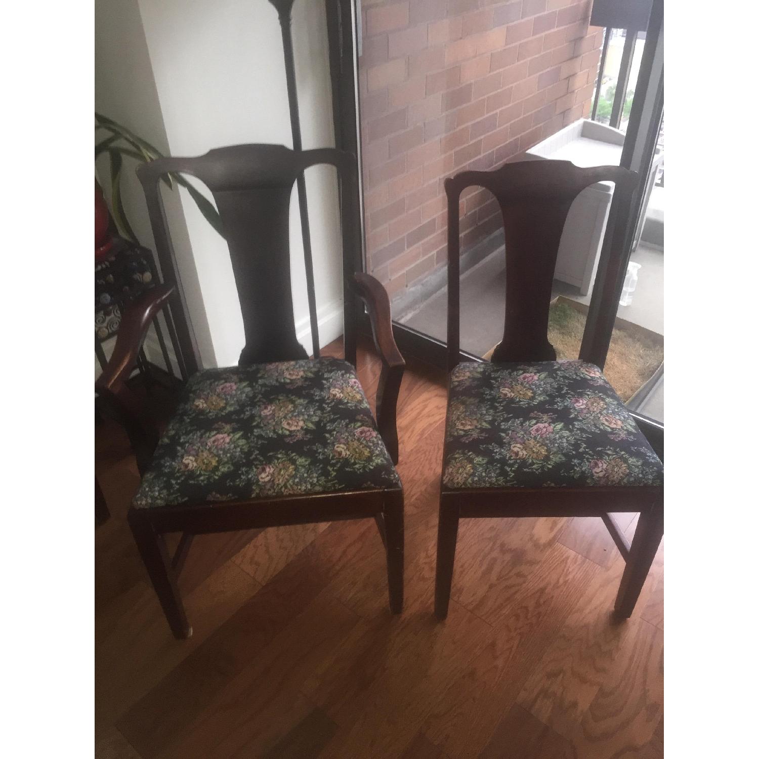 Vintage Hardwood Upholstered Seat Dining Chairs - image-2