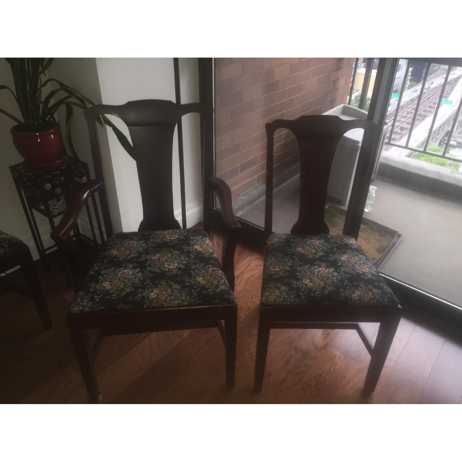 Vintage Hardwood Upholstered Seat Dining Chairs - image-3