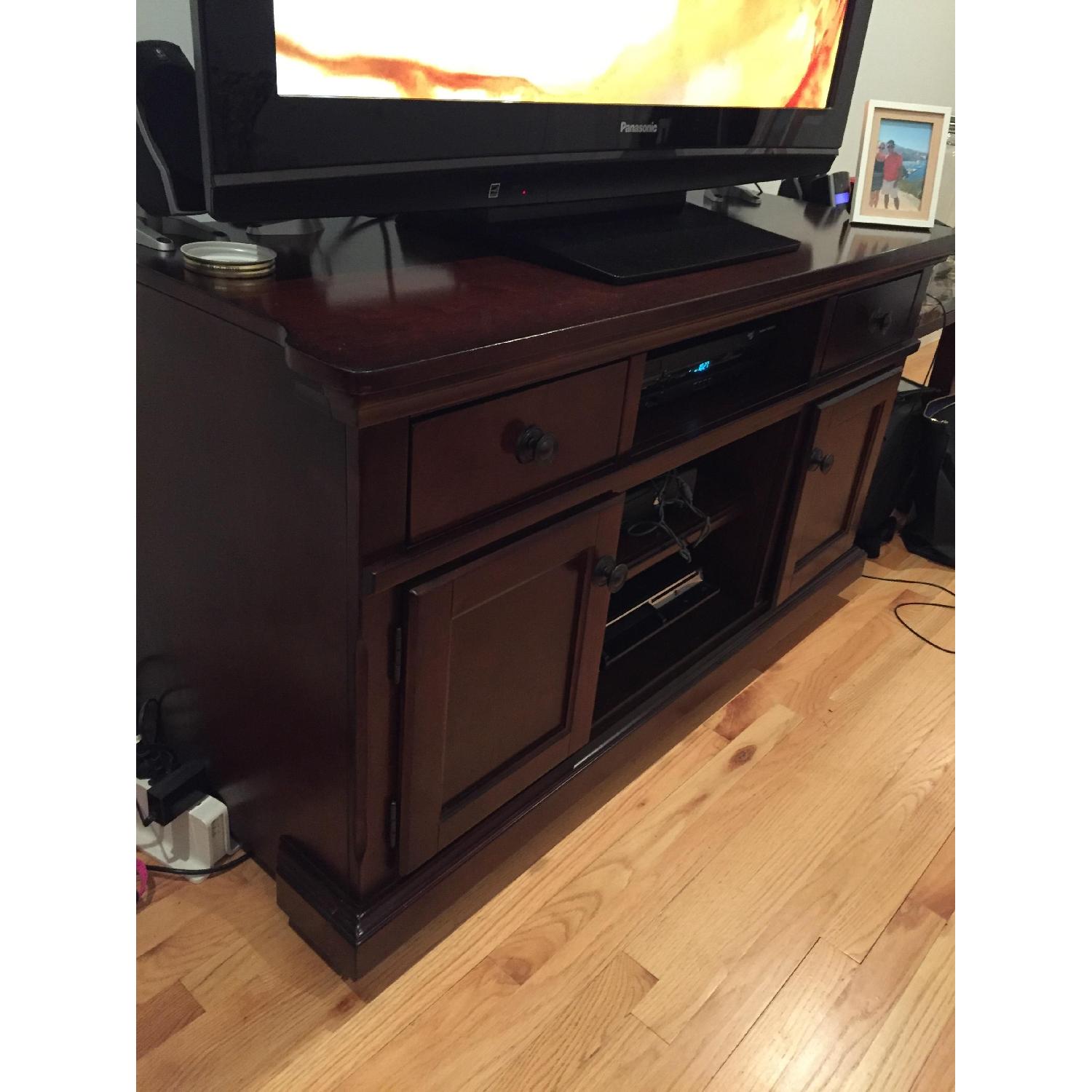 Jennifer Convertibles Dark Wood Media Console - image-2