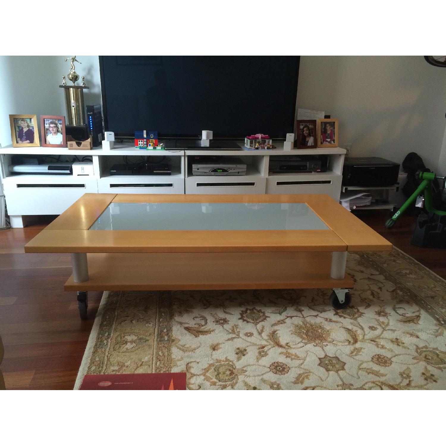 Two-Tier Coffee Table on Wheels - image-1