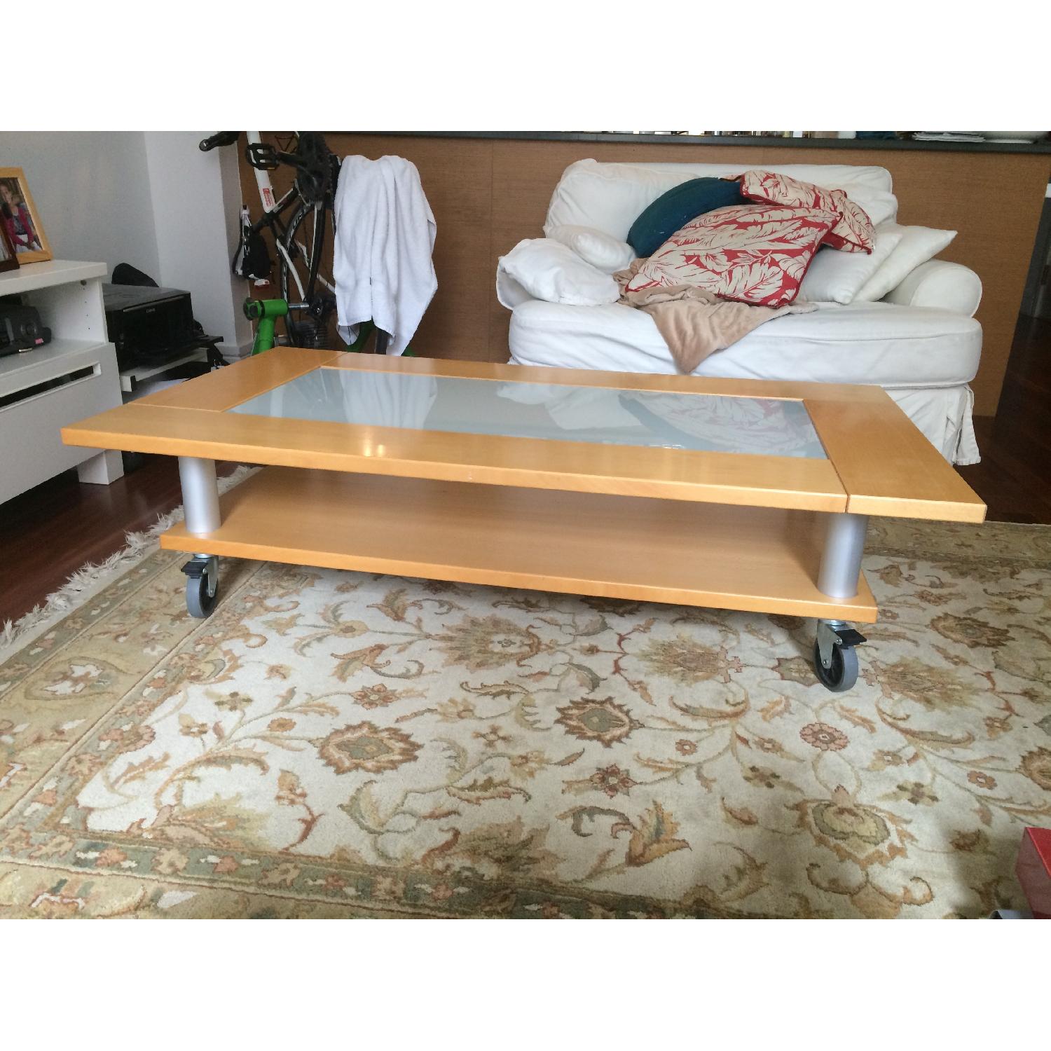 Two-Tier Coffee Table on Wheels - image-8