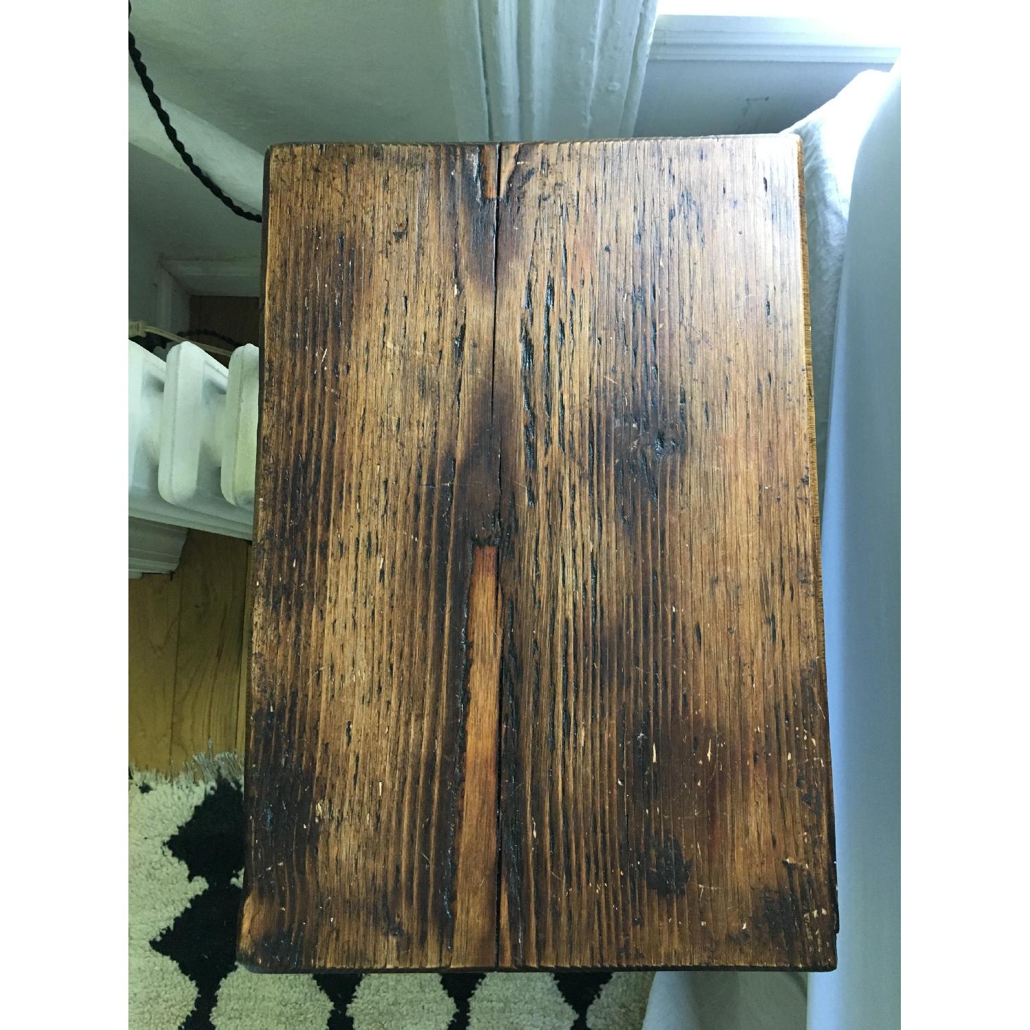 Industrial Pipe & Wooden Slab Bedside Table - image-2