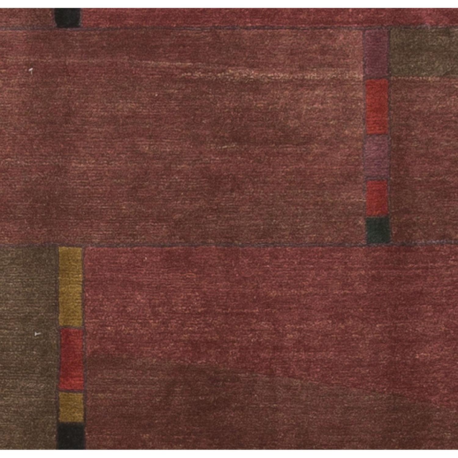 Modern Contemporary Hand Knotted Wool Rug in Red - image-1