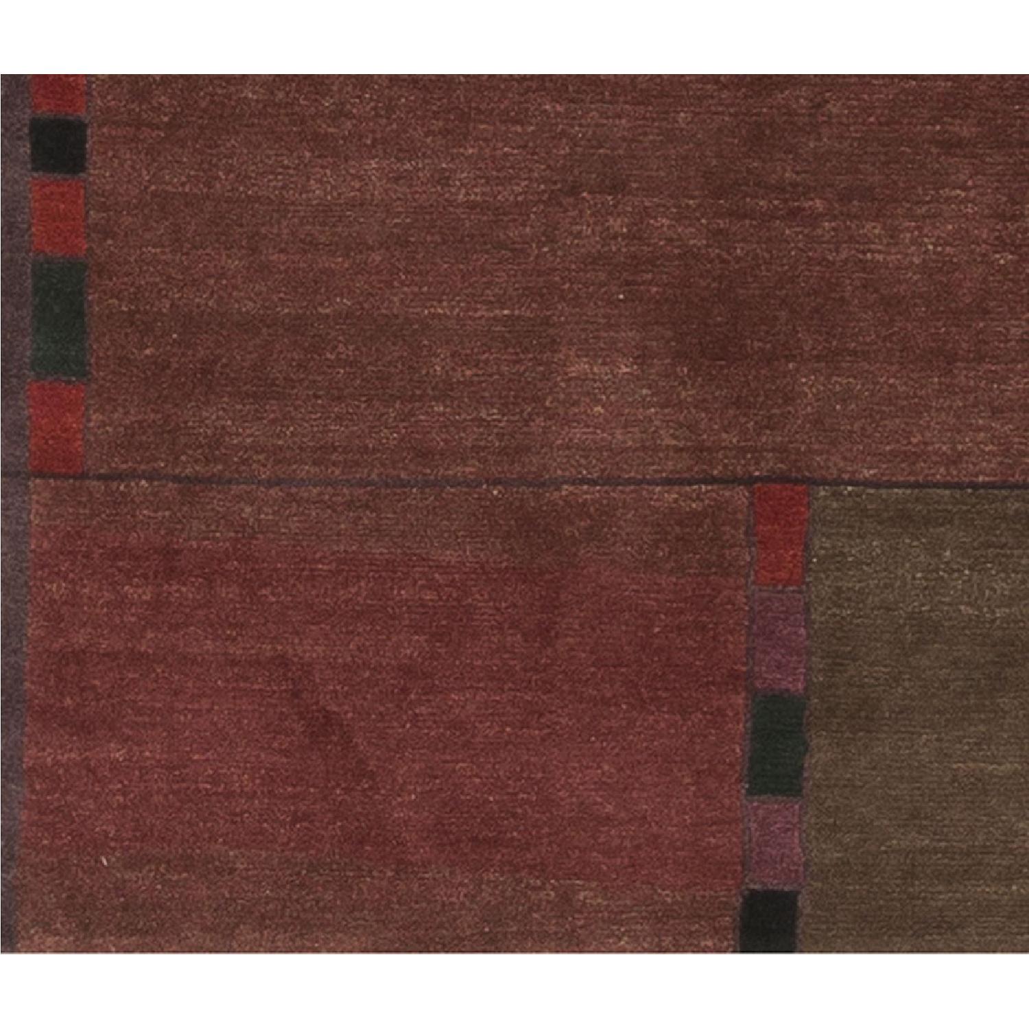 Modern Contemporary Hand Knotted Wool Rug in Red - image-2